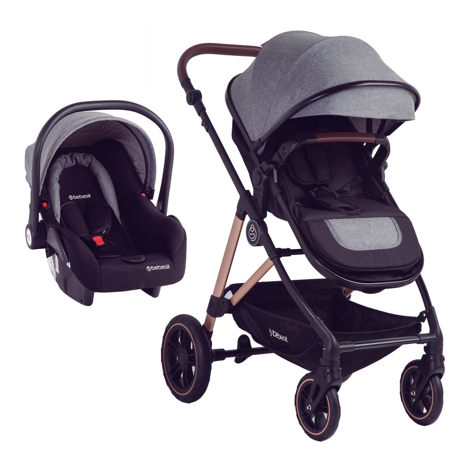 Coche Cuna travel system Neo Gris
