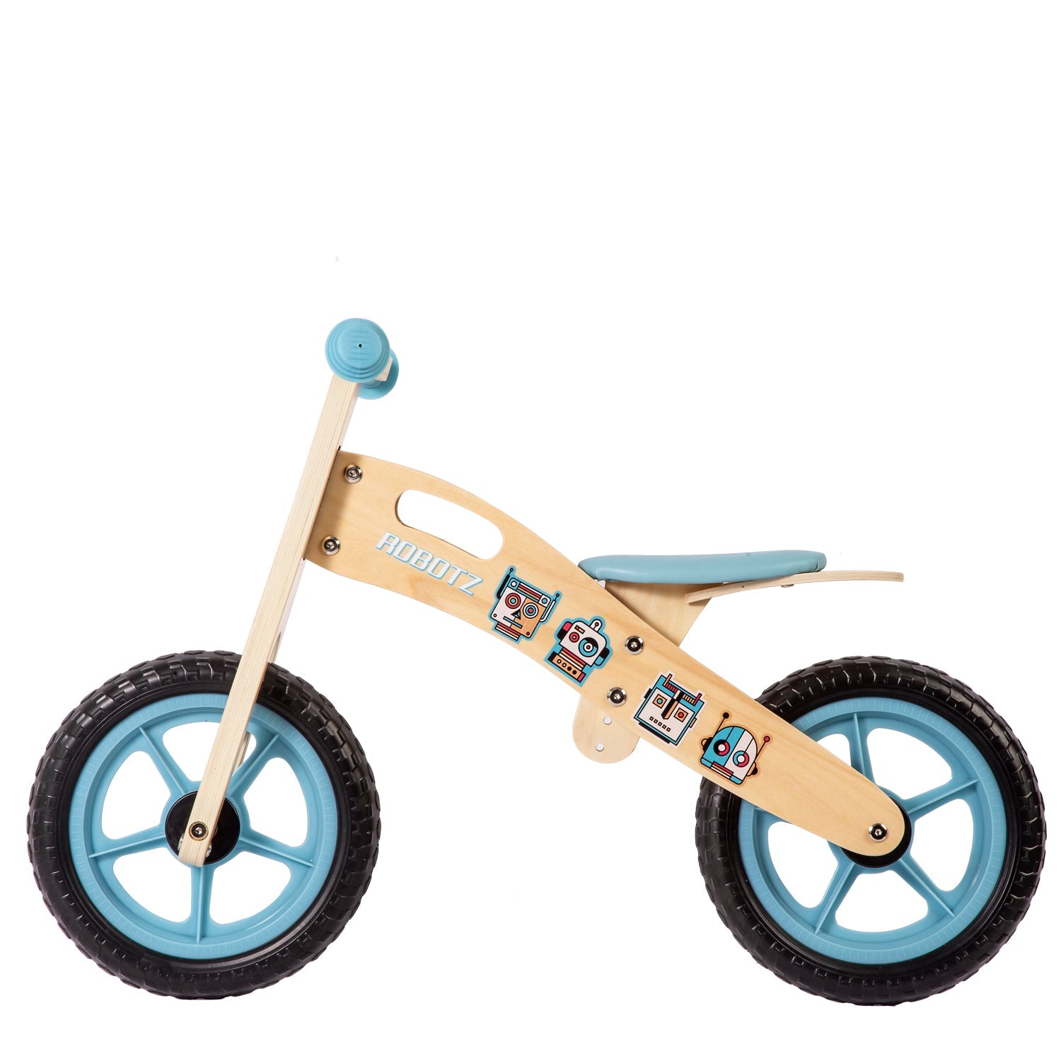 Balance Bike Bicicleta de Equilibrio Aprendizaje Madera Robot Celeste