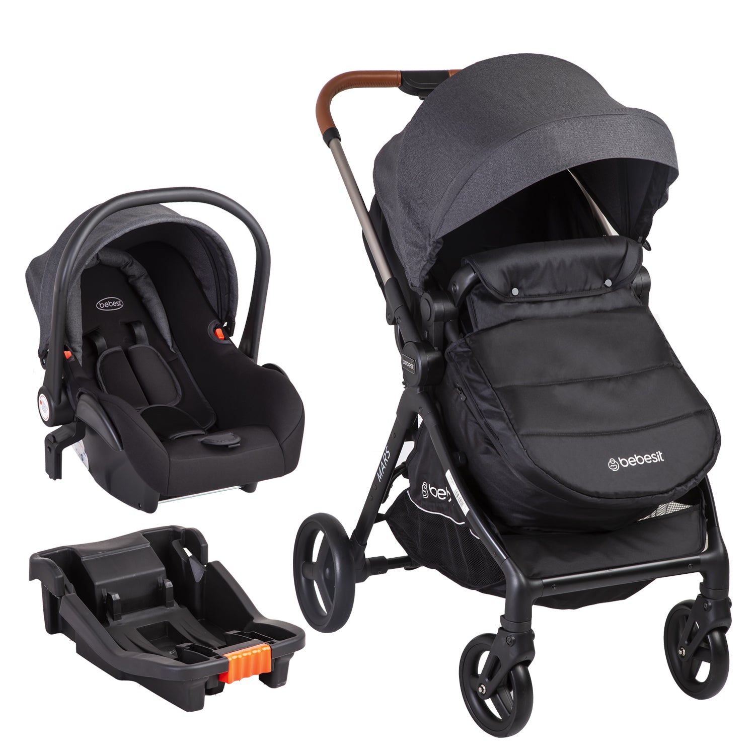 Coche Cuna travel system Mars LX Gris