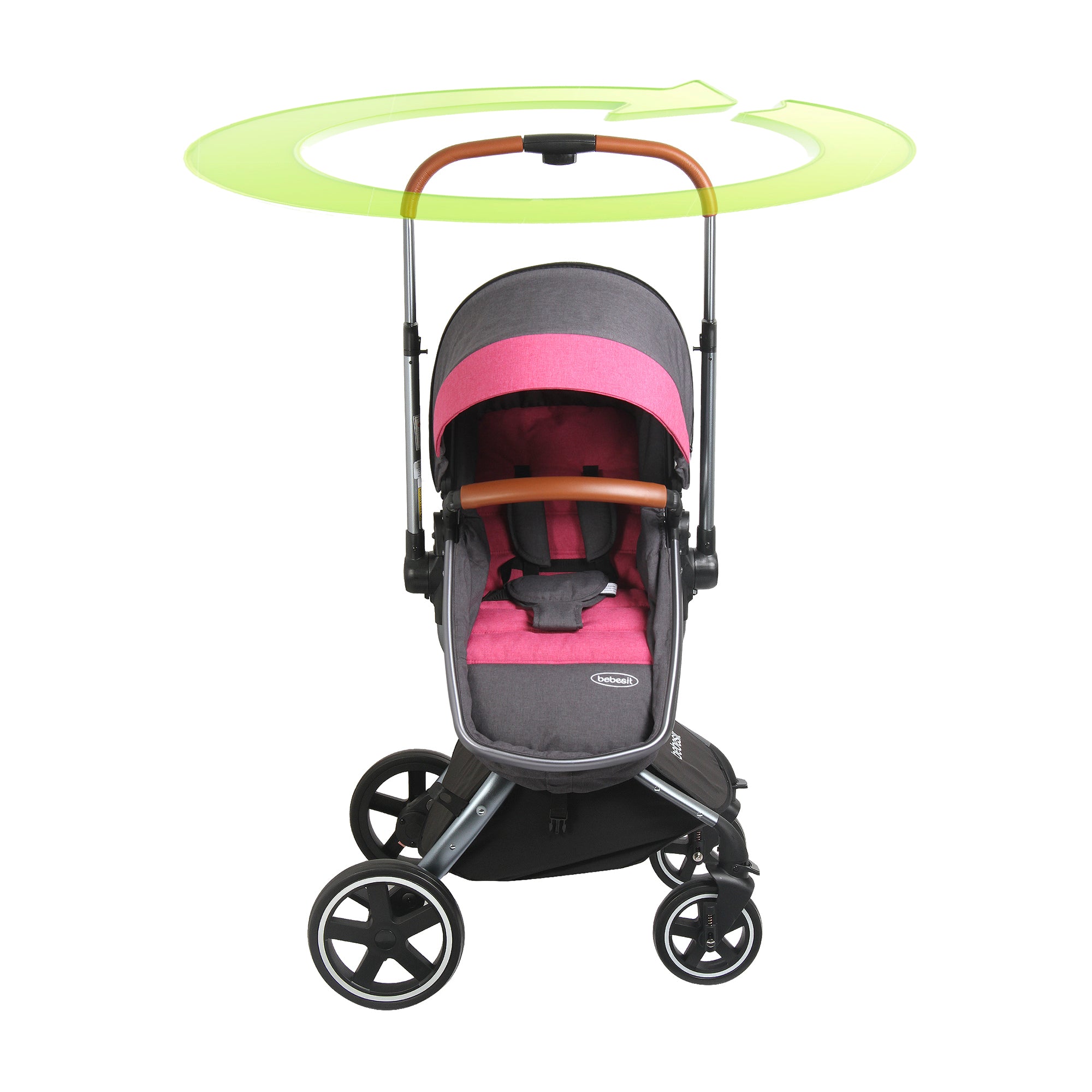 Coche Cuna travel system Deluxe 360° Rosado