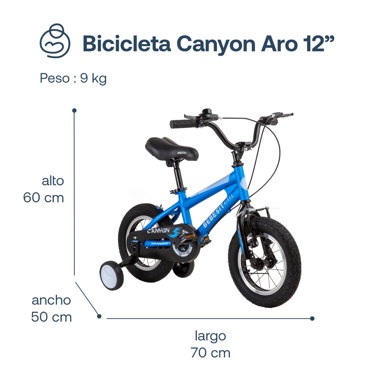 Bicicleta Infantil Canyon Aro 12 Azul
