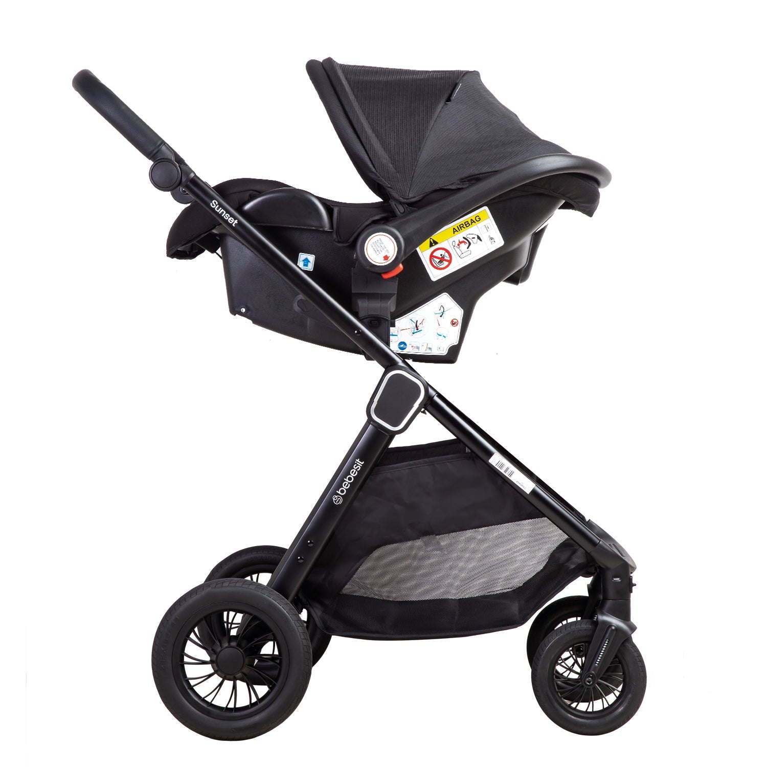 Coche Cuna Travel System Isofix Sunset Premium Negro Bebesit