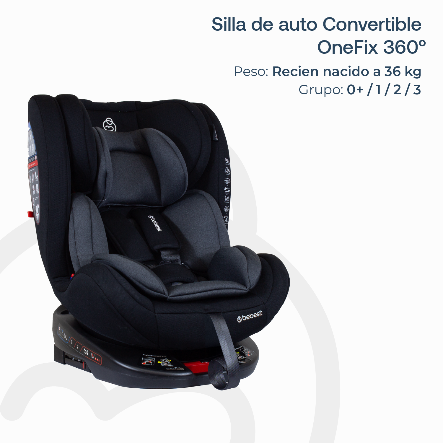 Silla de Auto Convertible 360 OneFix Grey