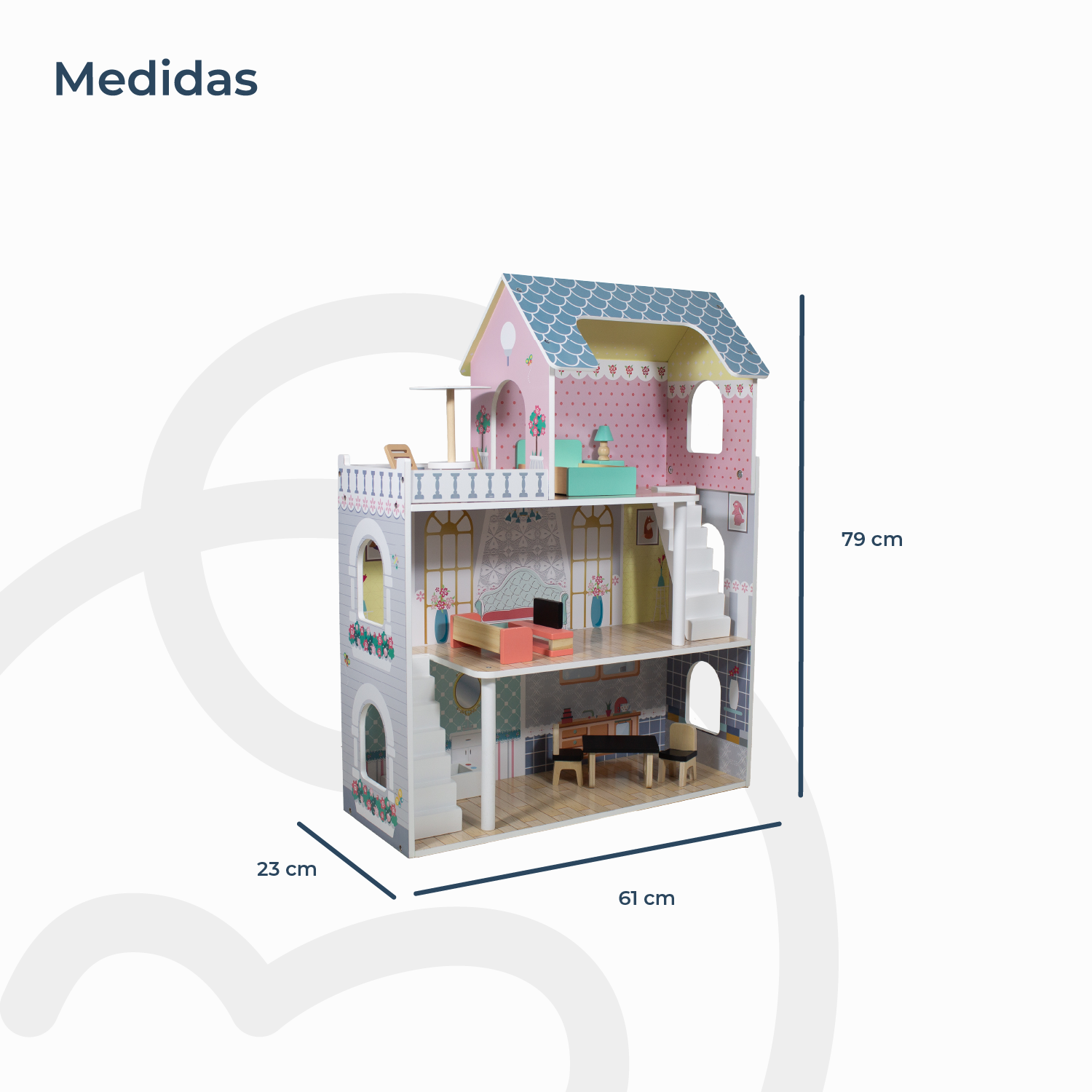 Casa de Muñecas + Muebles Madera Montessori Princesas