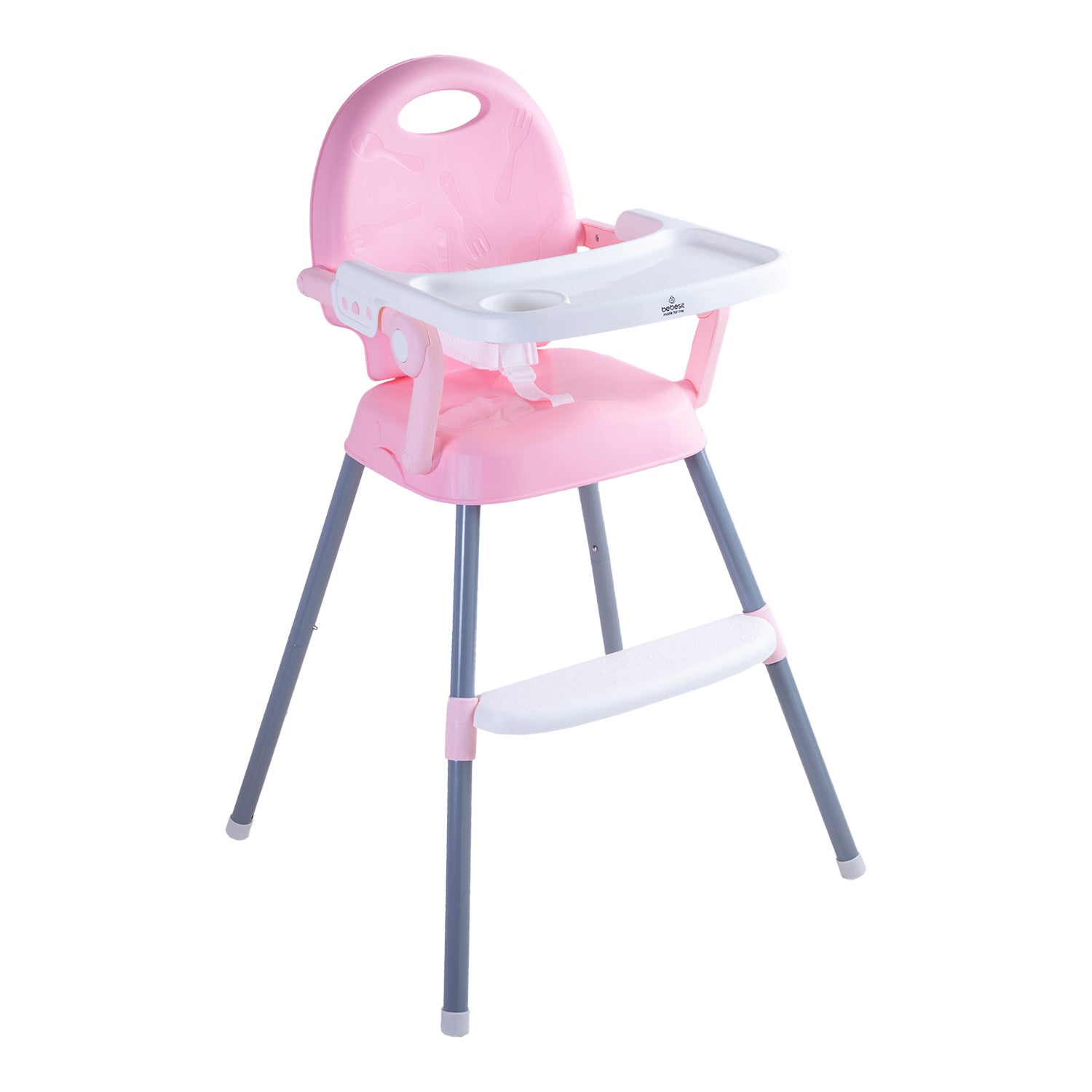 Silla de comer plegable portatil Bebe Niño Fold Rosa