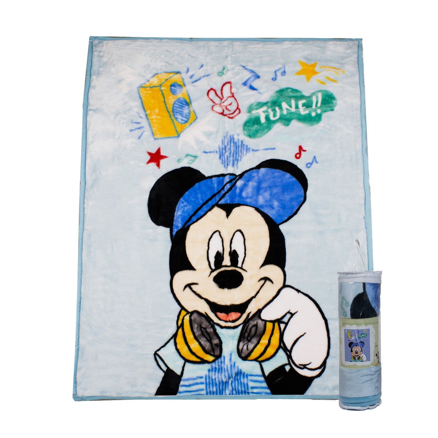 Frazada Ultra Soft Mickey Music 80x110cm Celeste Disney