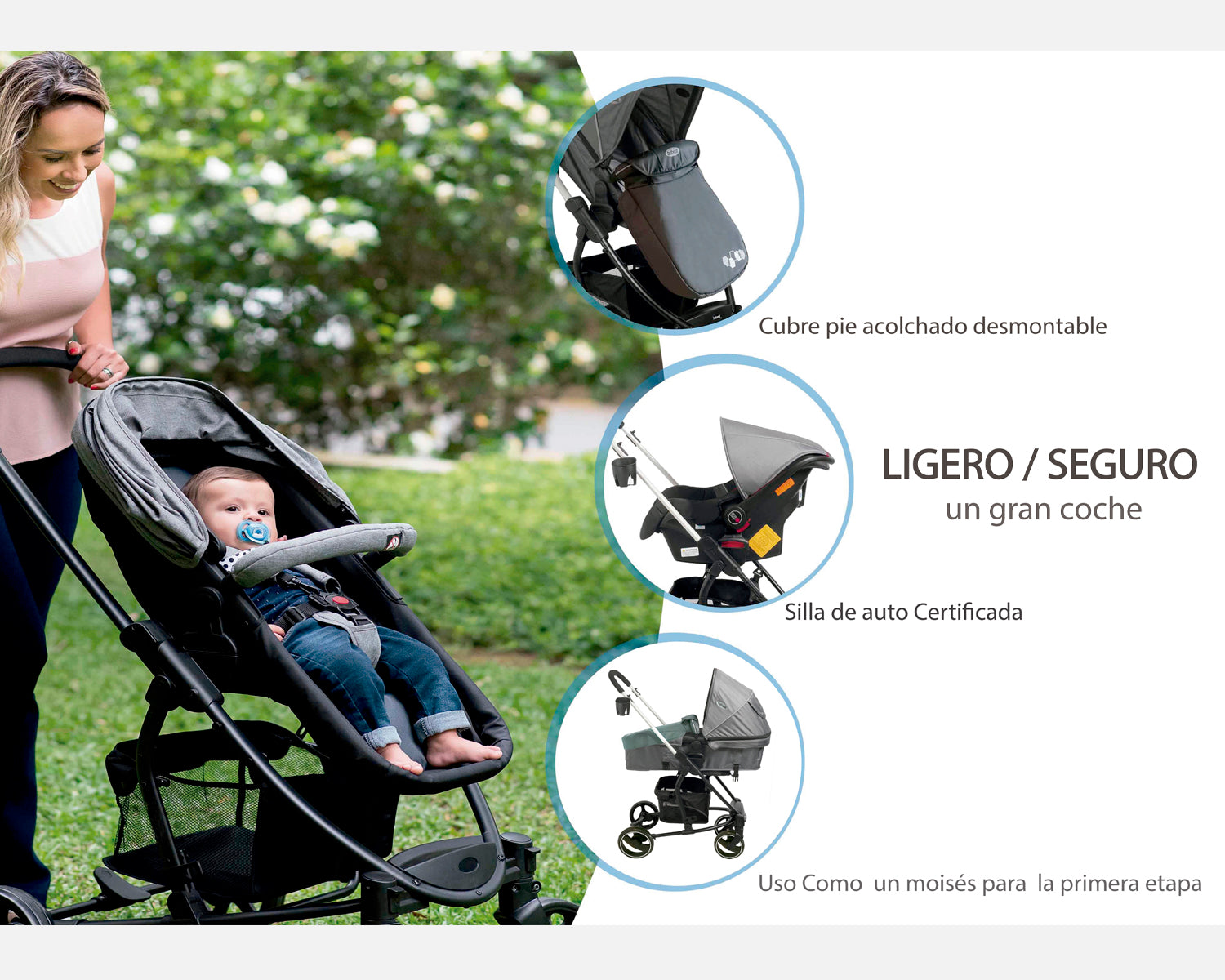 Coche Cuna travel system Alfa Nuevo Rosado