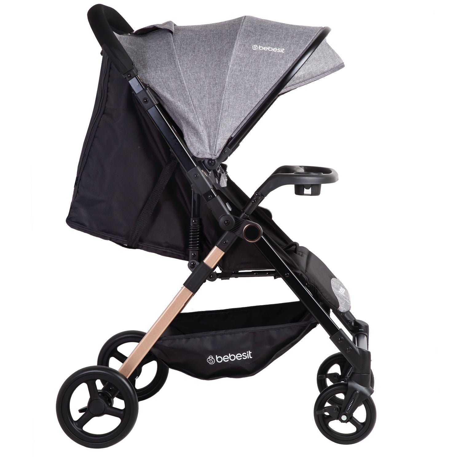 Coche de Paseo City Reversible con Bandeja Gris