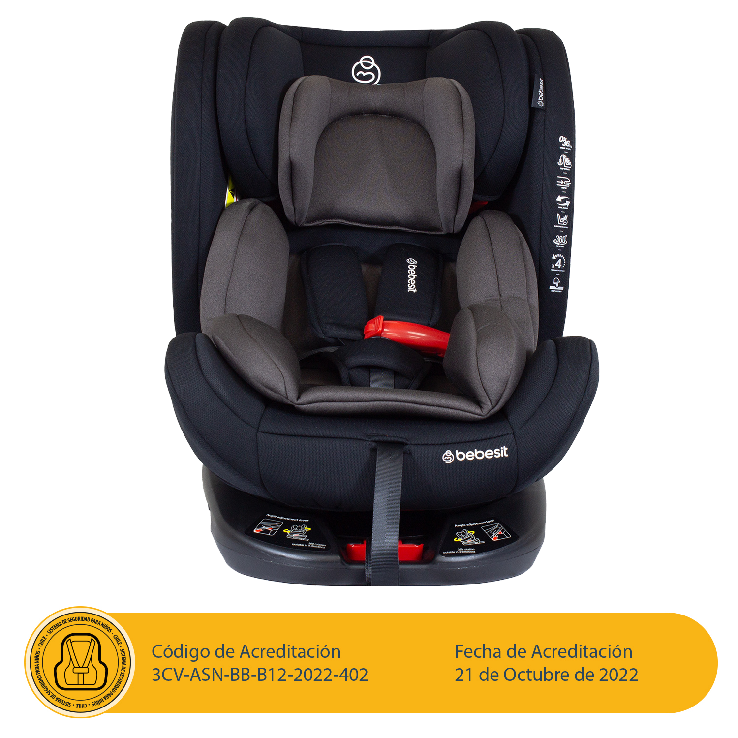 Silla de Auto Convertible 360 OneFix Dark Brown