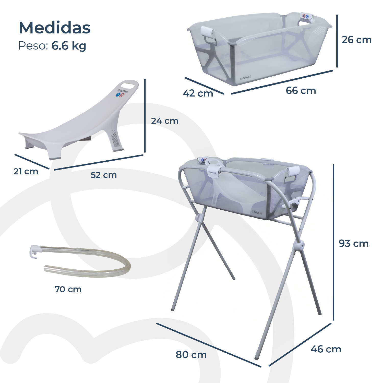 Bañera Flexi 3 en 1 Plegable + Soporte de Bebesit