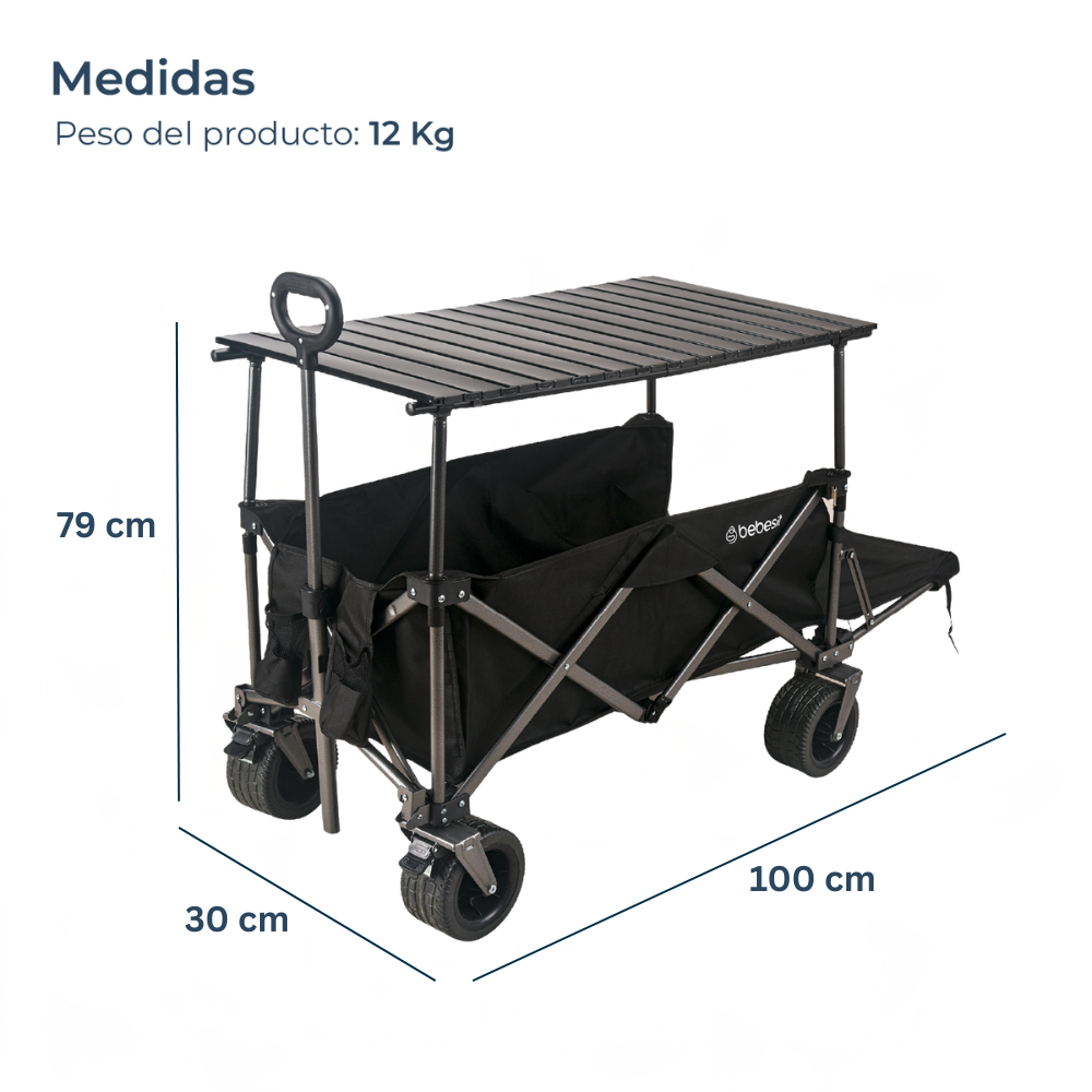 Carro de Arrastre 3 en 1 Outdoor Negro