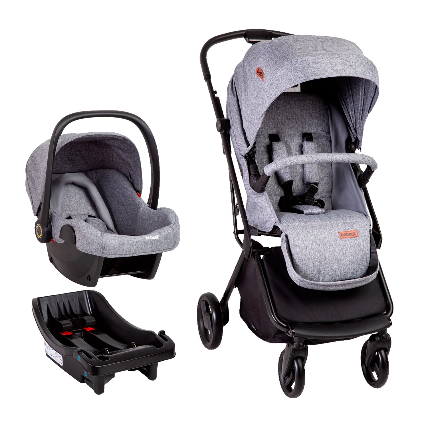 Coche Cuna travel system Swift 360 Gris