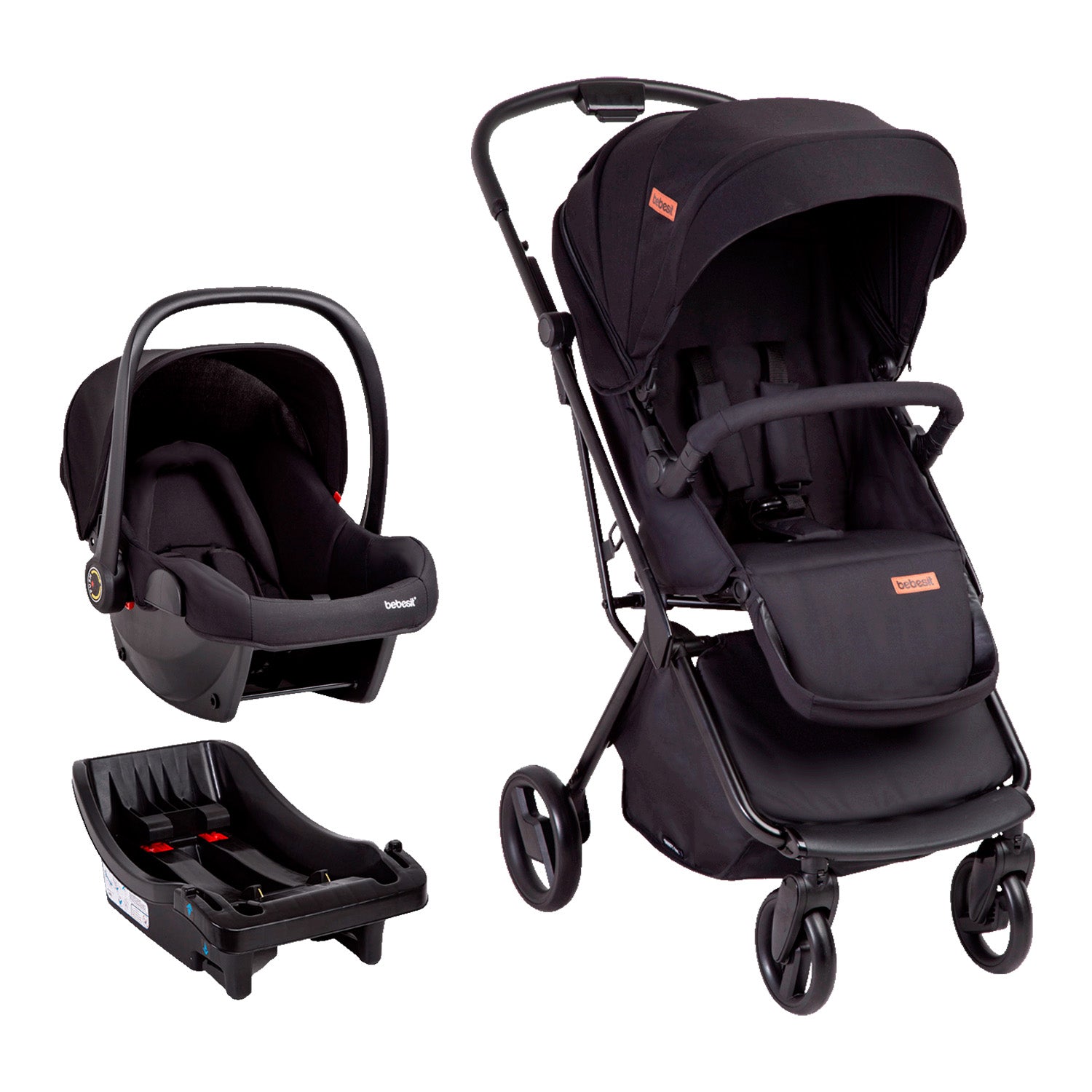 Coche Cuna travel system Swift 360 Negro