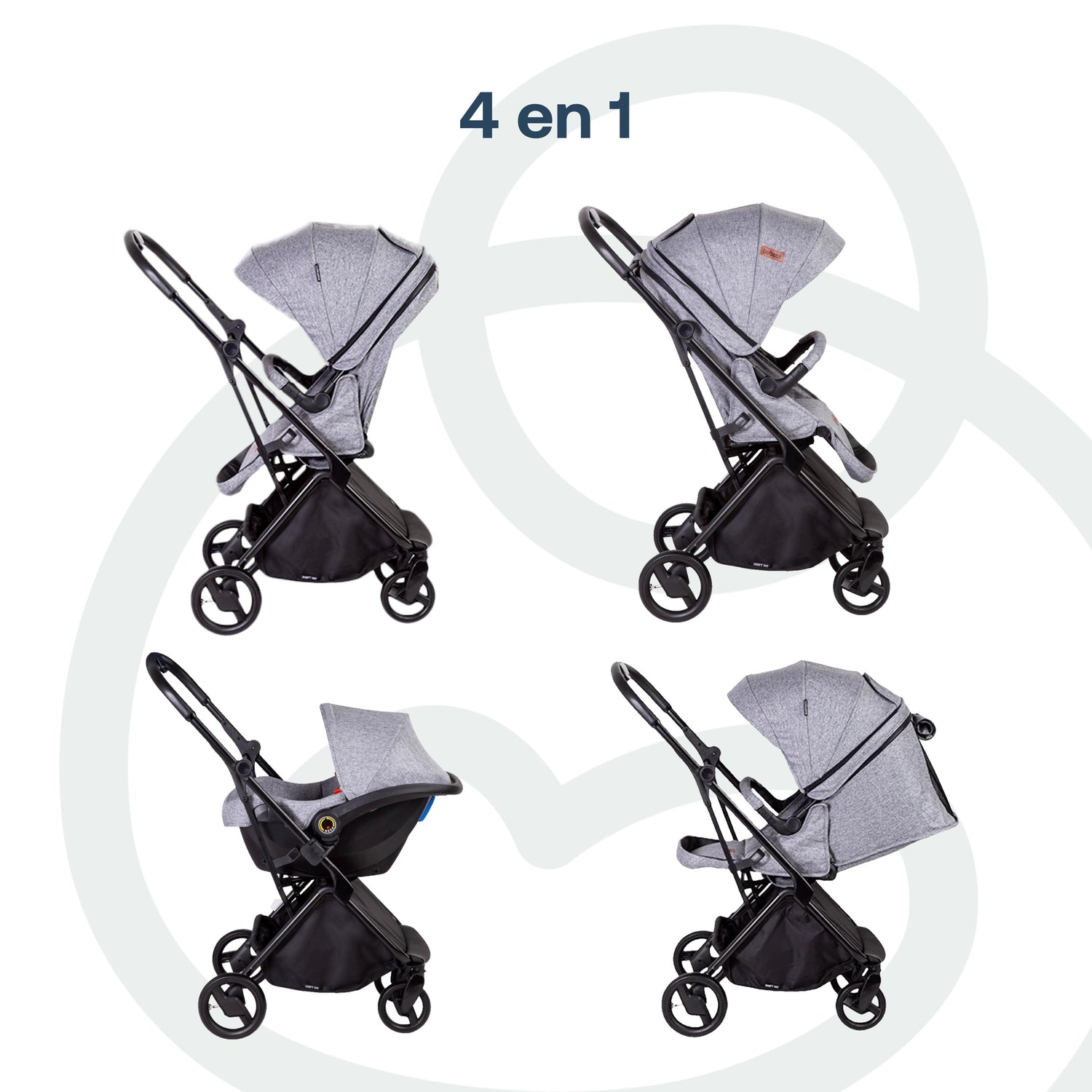 Coche Cuna travel system Swift 360 Gris