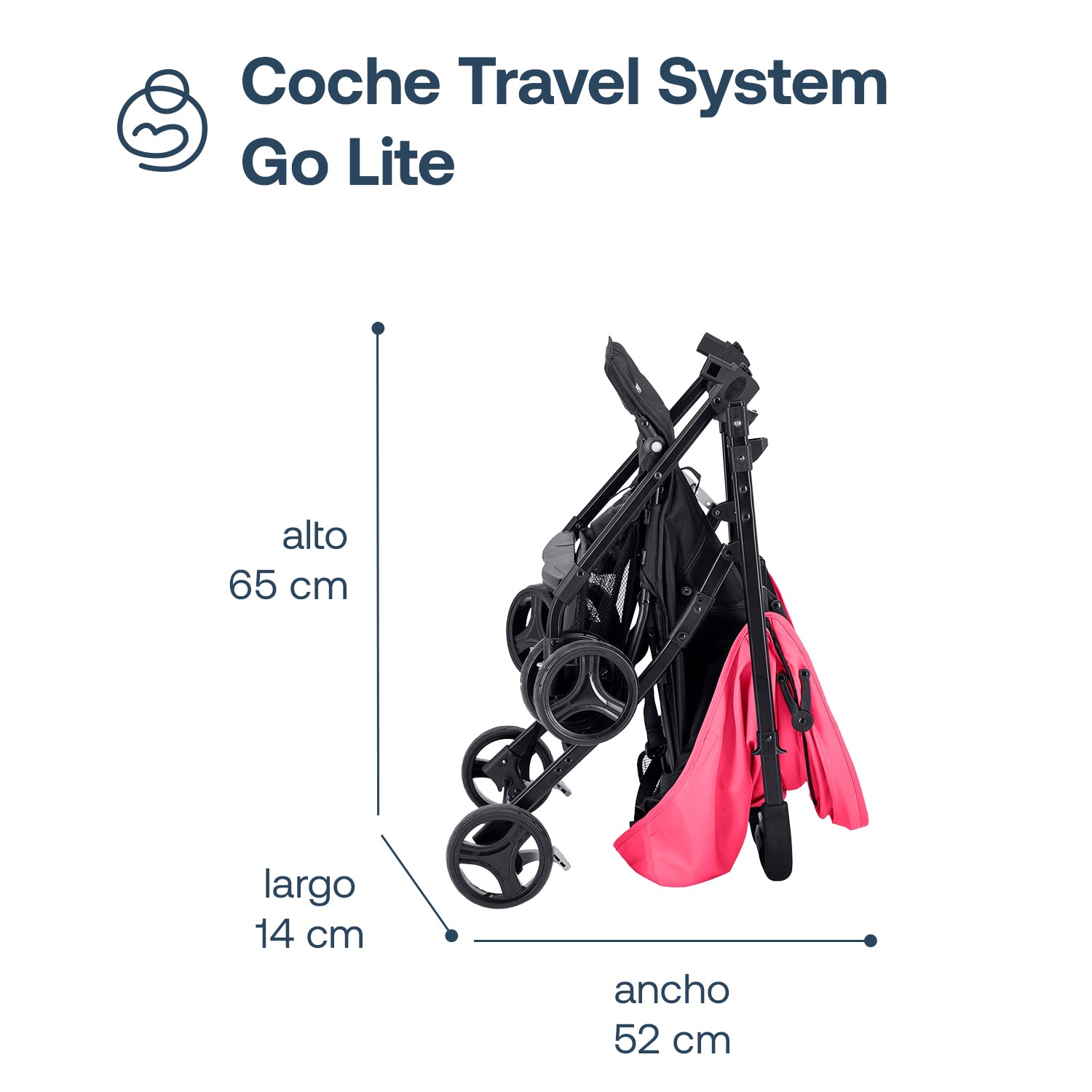 Coche Travel System Go Lite Rosado