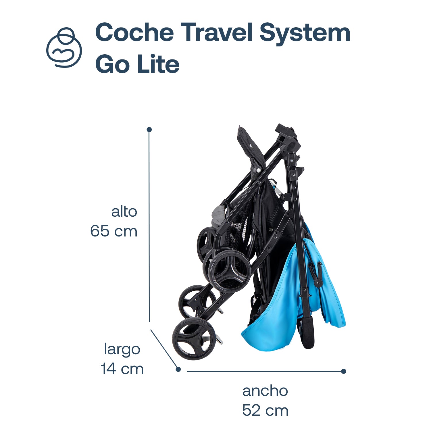 Coche Travel System Go Lite Azul