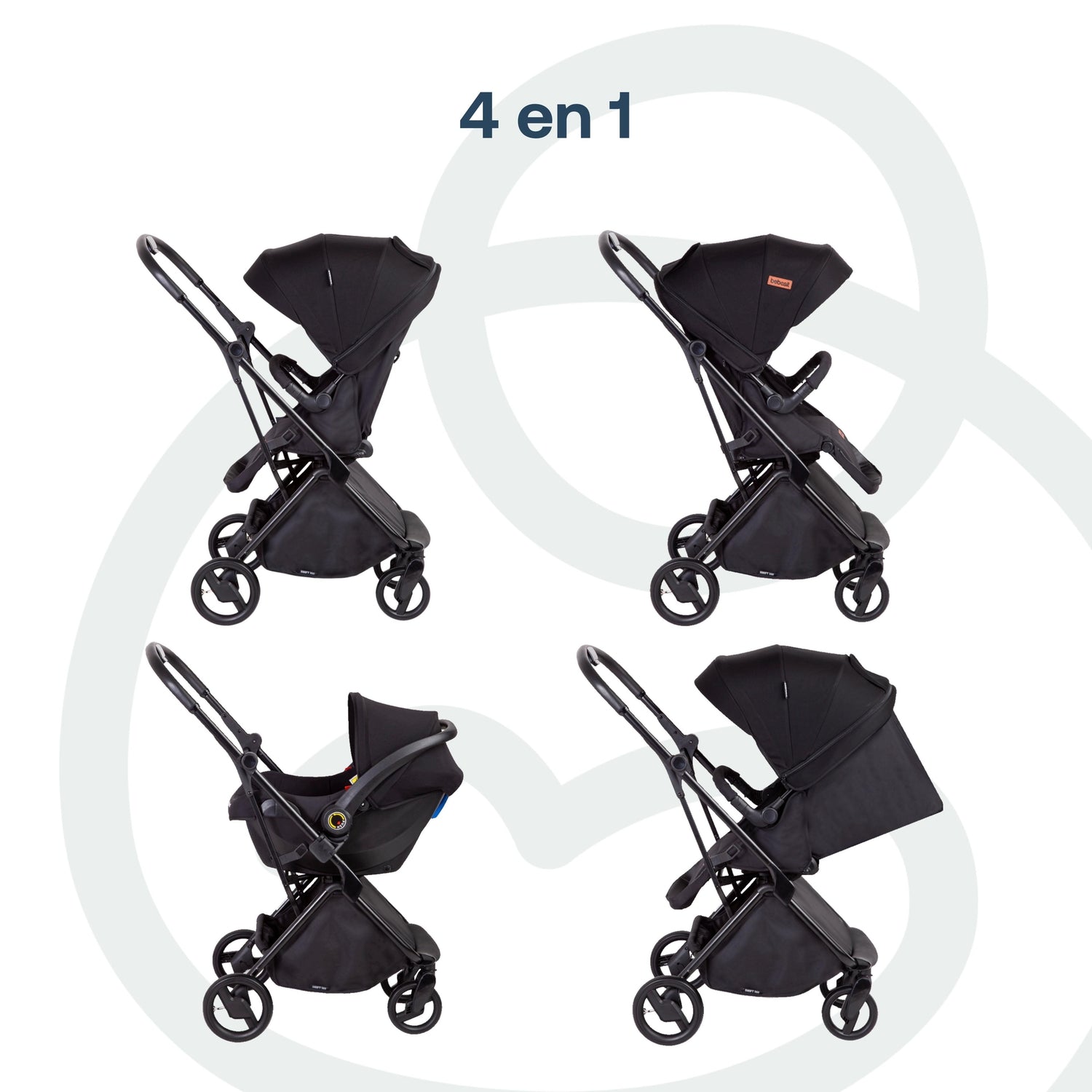 Coche Cuna travel system Swift 360 Negro