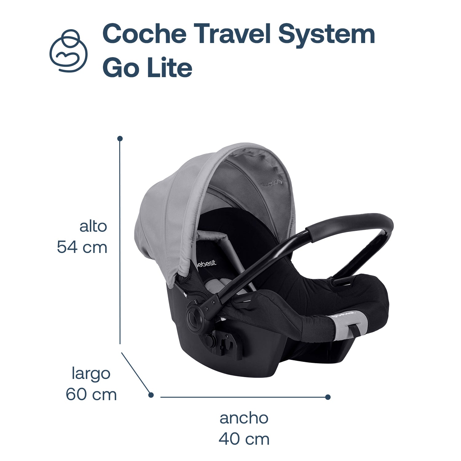 Coche Travel System Go Lite Gris