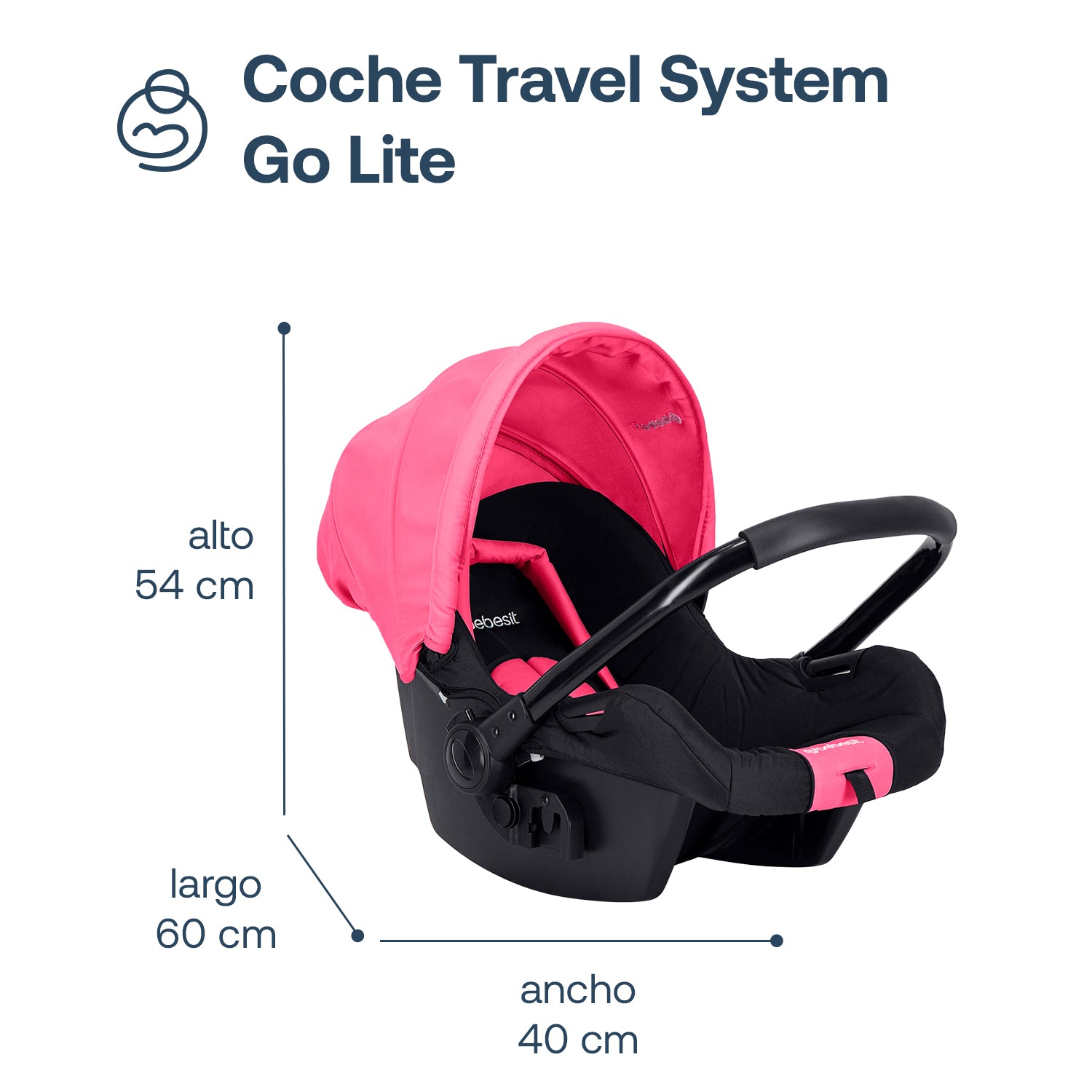 Coche Travel System Go Lite Rosado