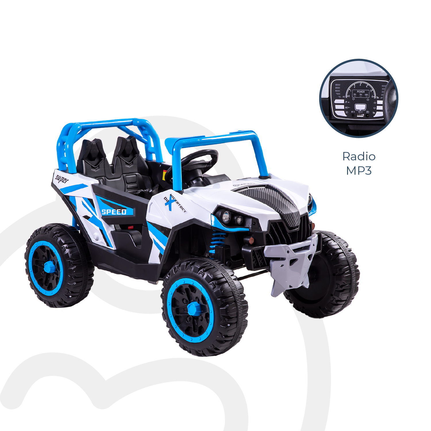 Camioneta Eléctrica todo terrenocon con control remoto Explorer Azul Bebesit