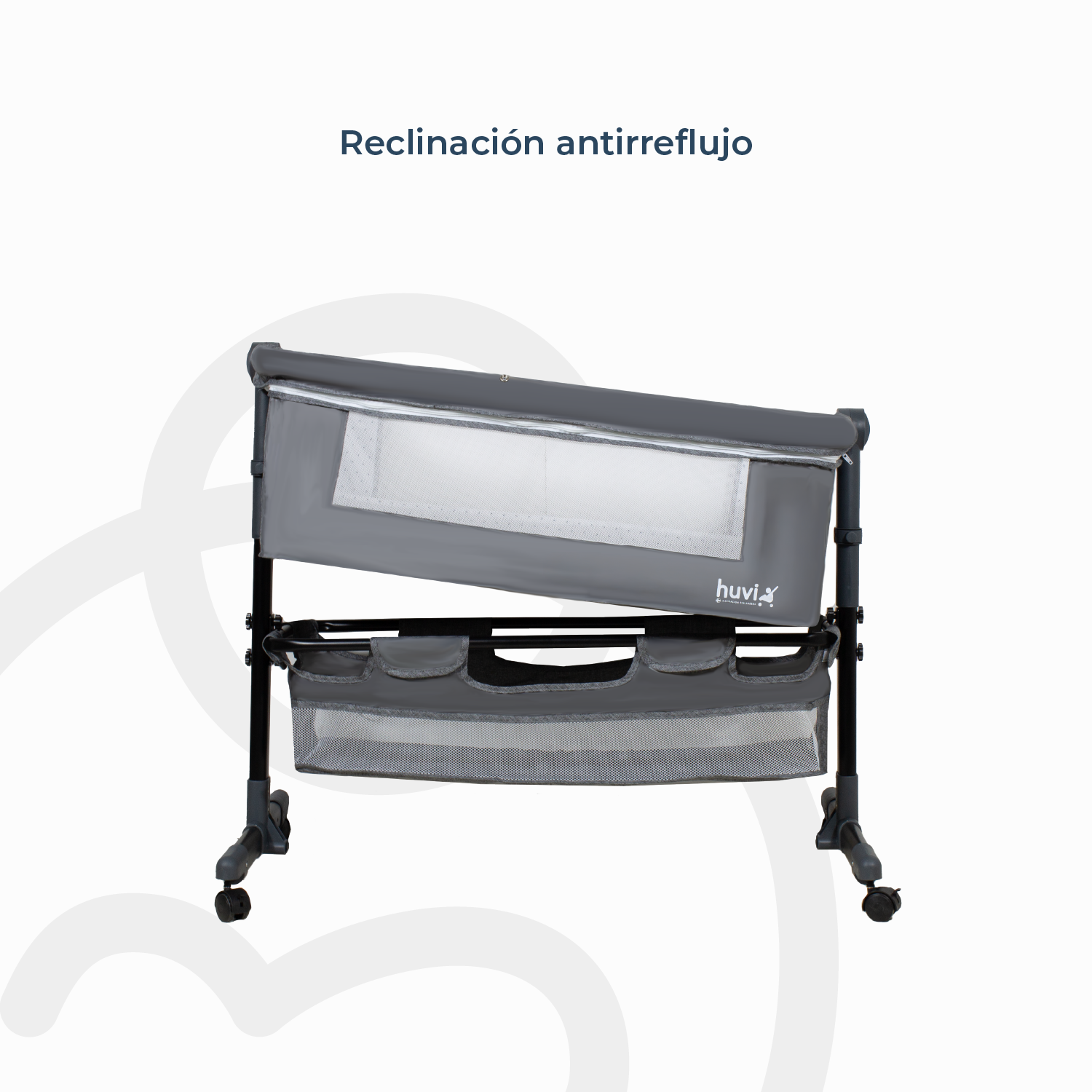 Cuna Colecho Cozy con Colchón Mosquitero y Canasto Gris Huvi