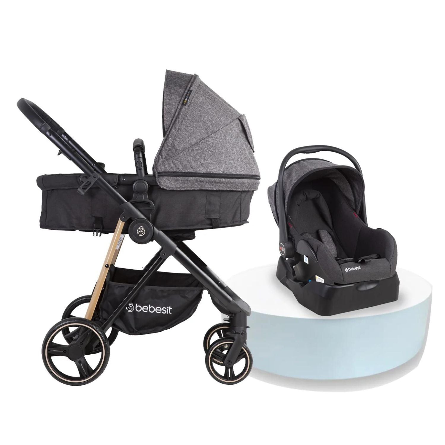 Coche Cuna travel system Cosmos Negro