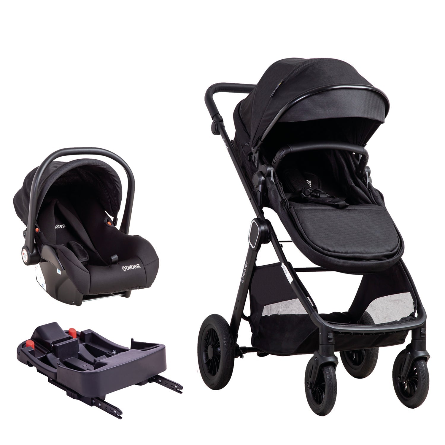 Coche Cuna Travel System Isofix Sunset Premium Negro Bebesit