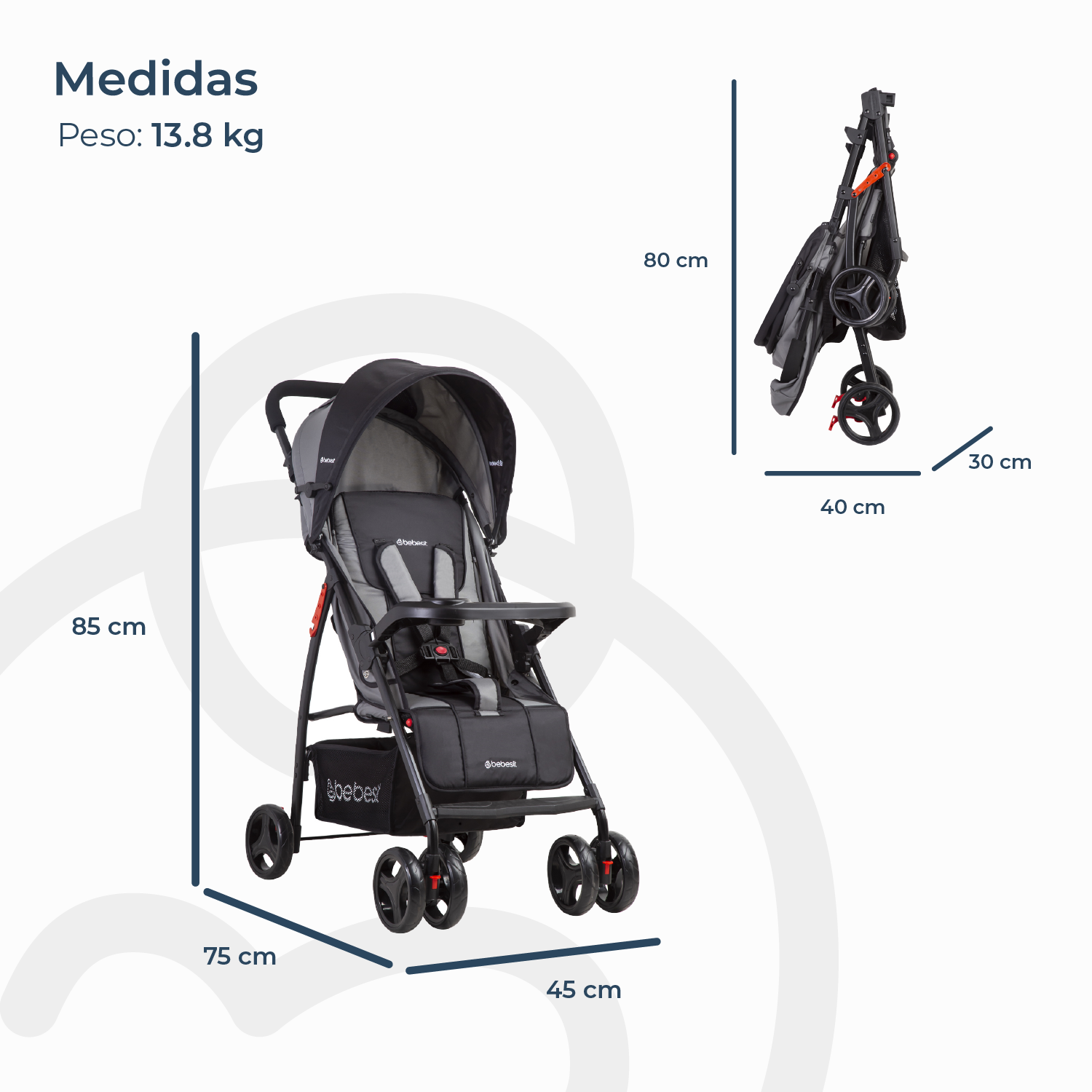Coche Travel System Summer  Gris