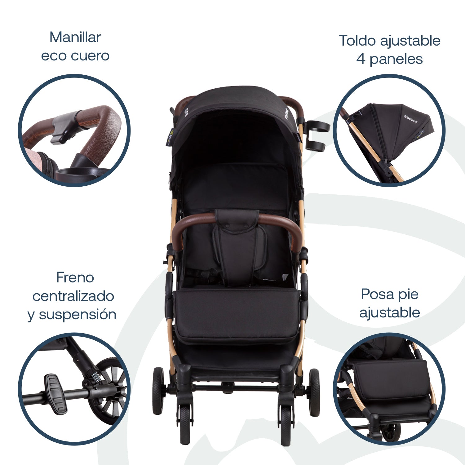 Coche Maleta UltraCompacto Paseo Micro SX Negro Bebesit