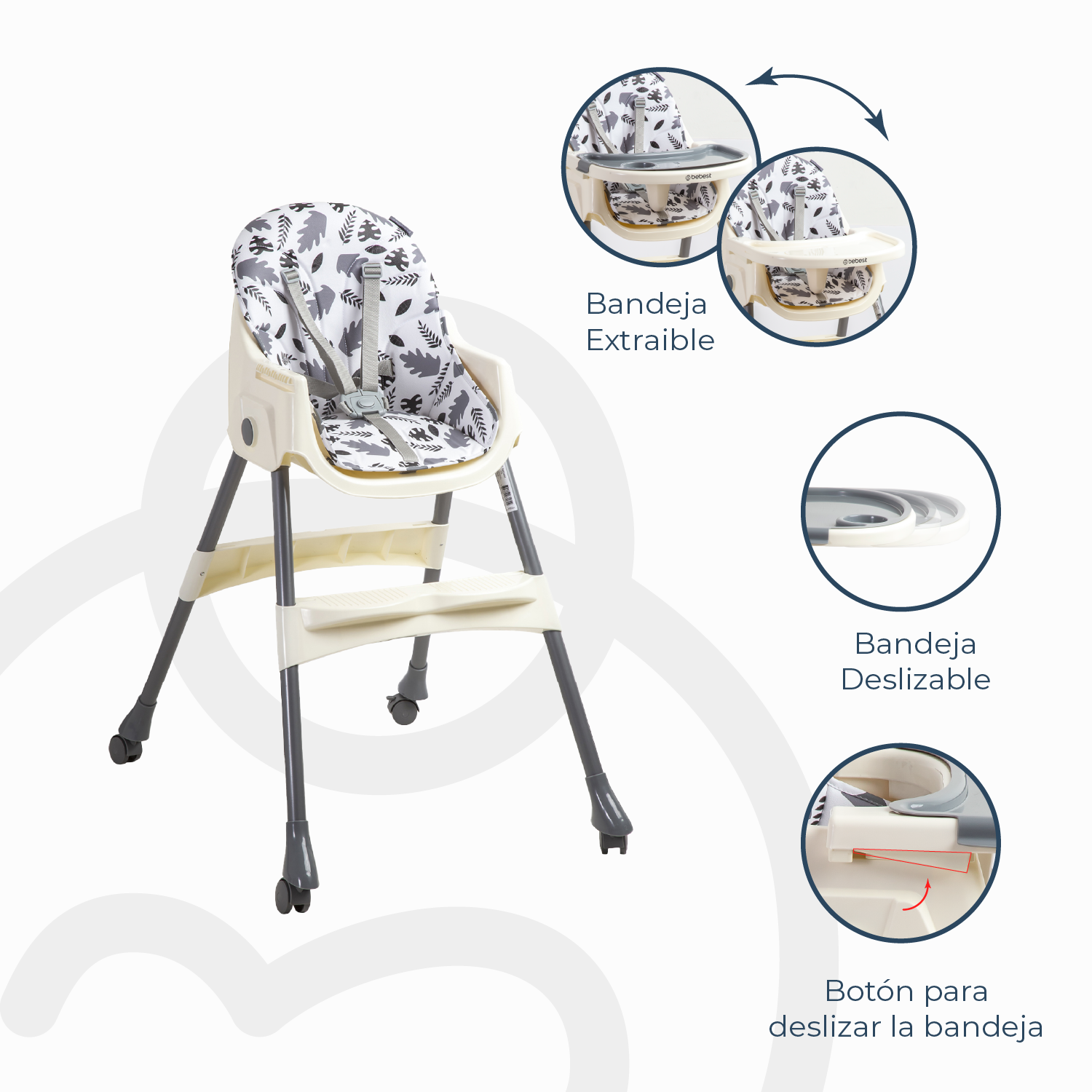 Silla de Comer Steps Gris