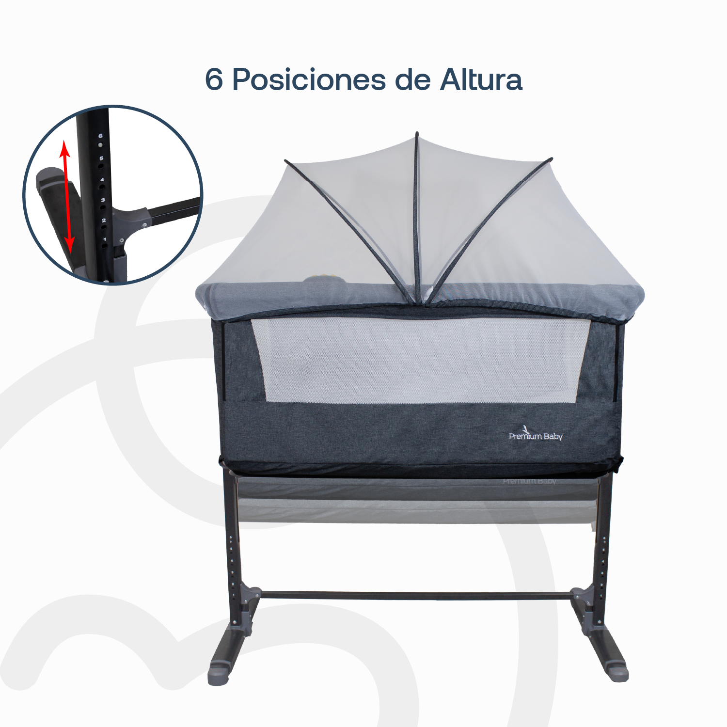 Cuna Colecho Con Dispositivo de Vibración Premium Baby Mix Bebesit Gris