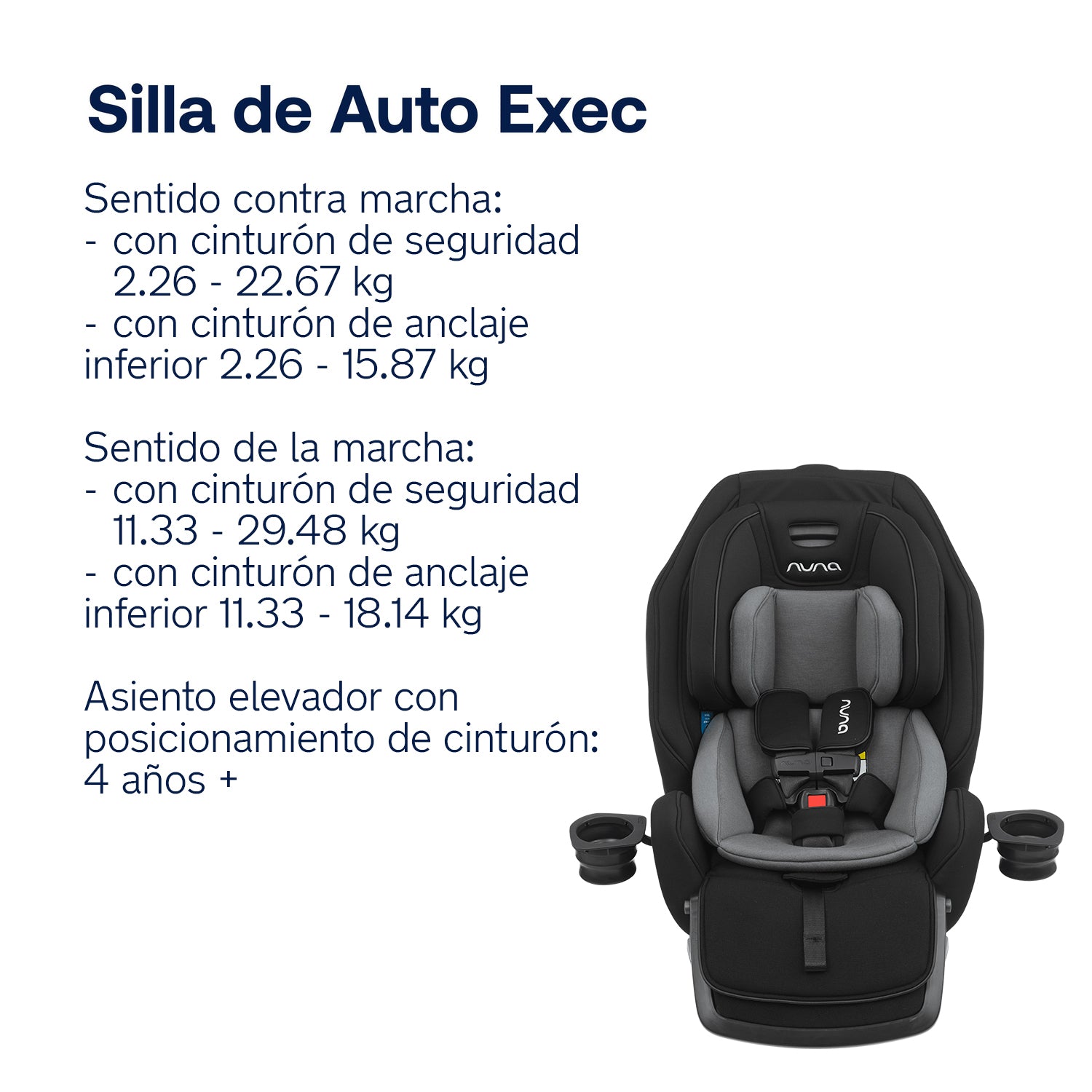 Silla de Auto Convertible Exec Caviar