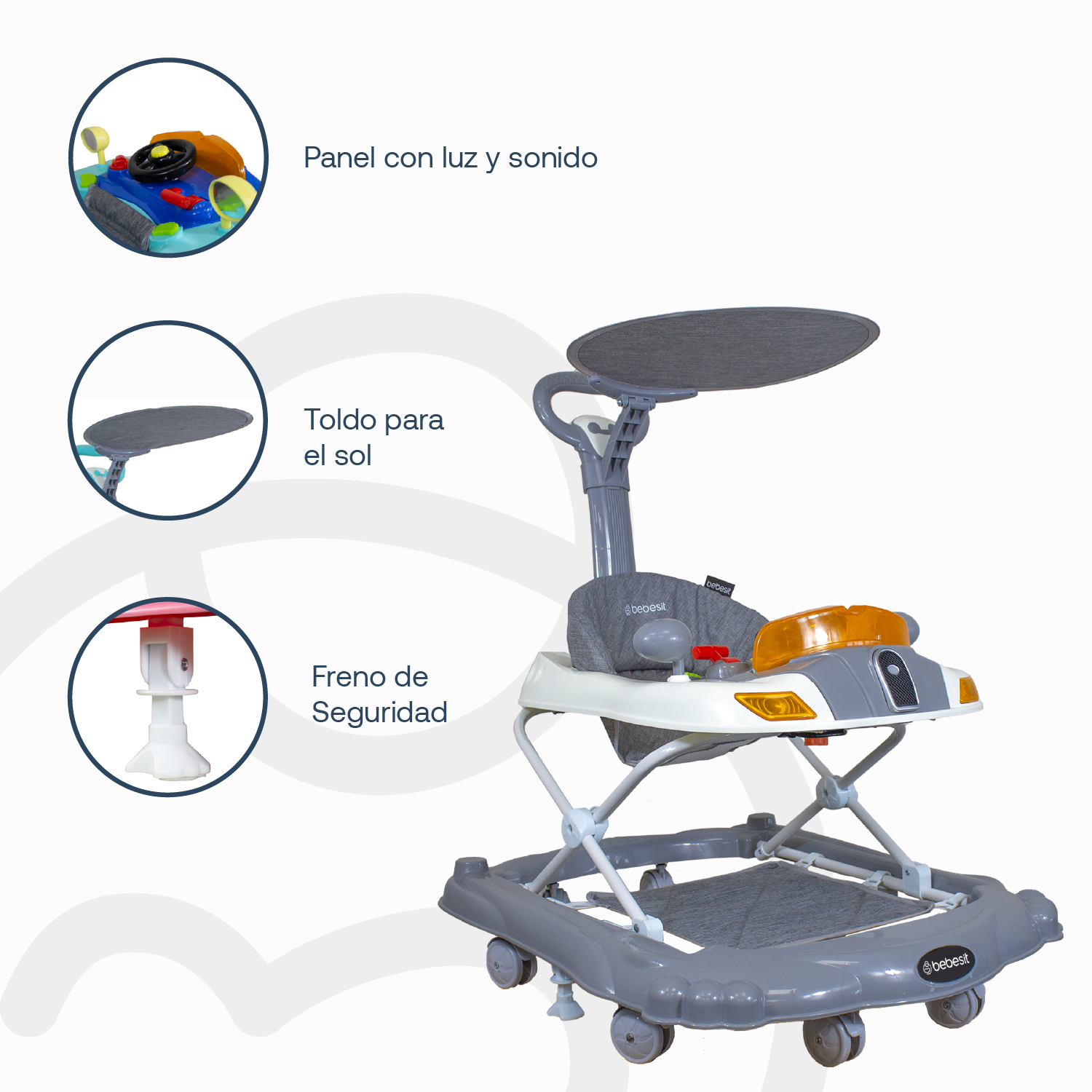 Andador 3 en 1 Discover & Play Gris