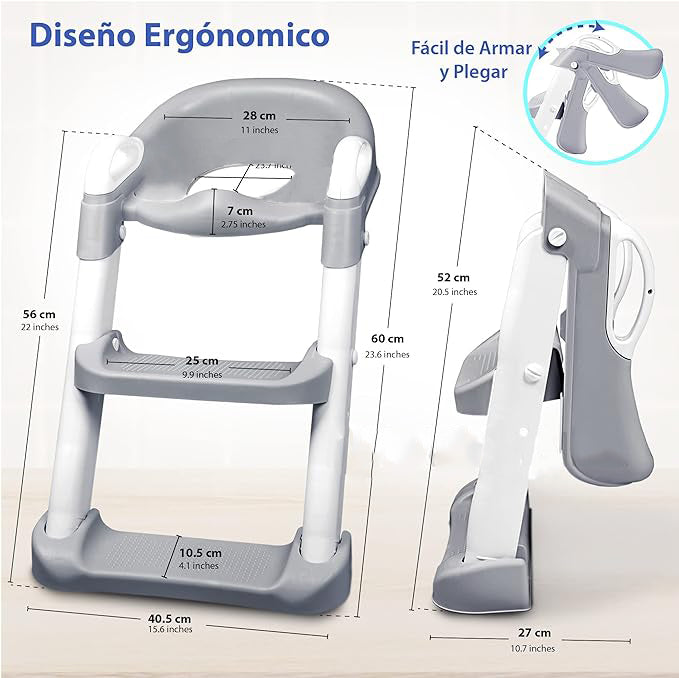 Asiento reductor con Escalera para baño entranamiento Bebe