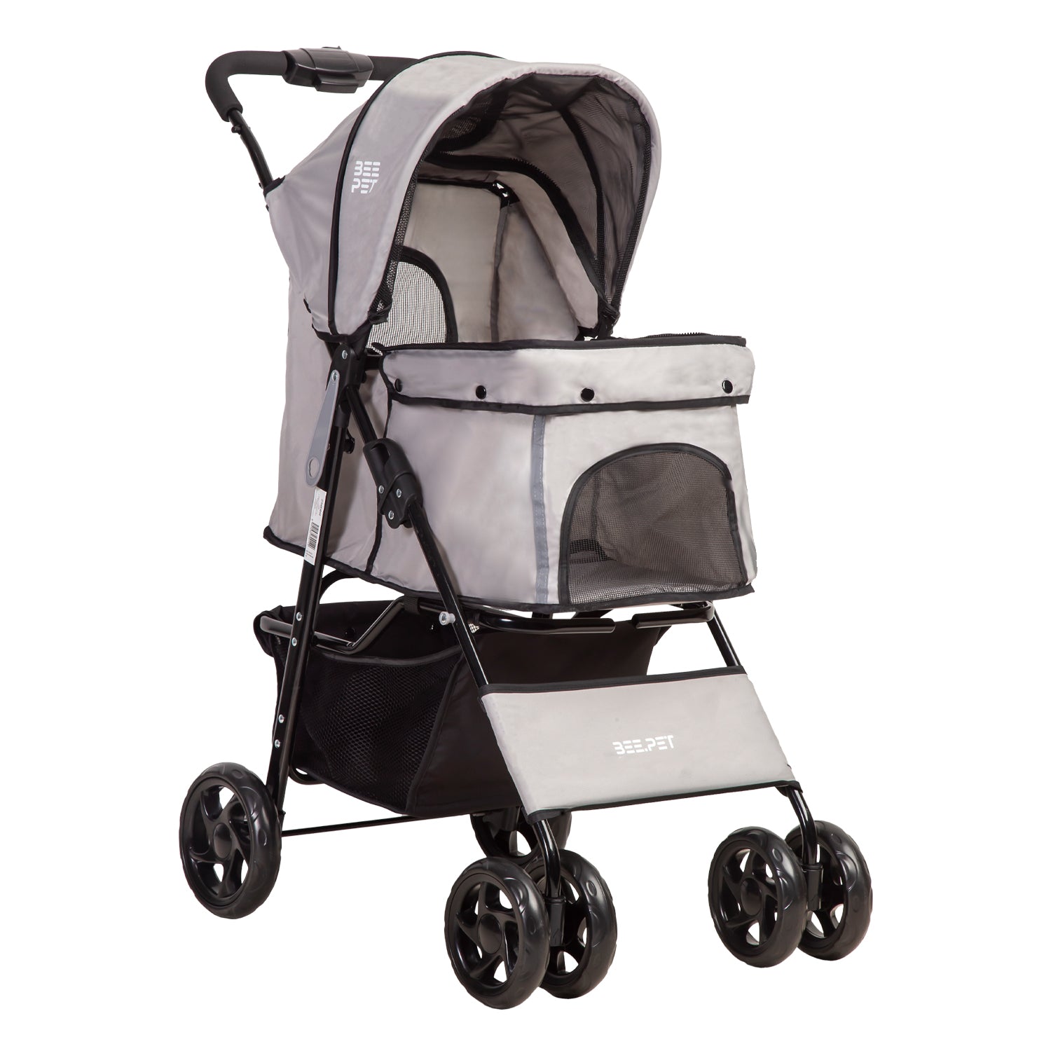 Coche Mascotas Plegable Pro Perro Gato Gris BeePet  by Bebesit