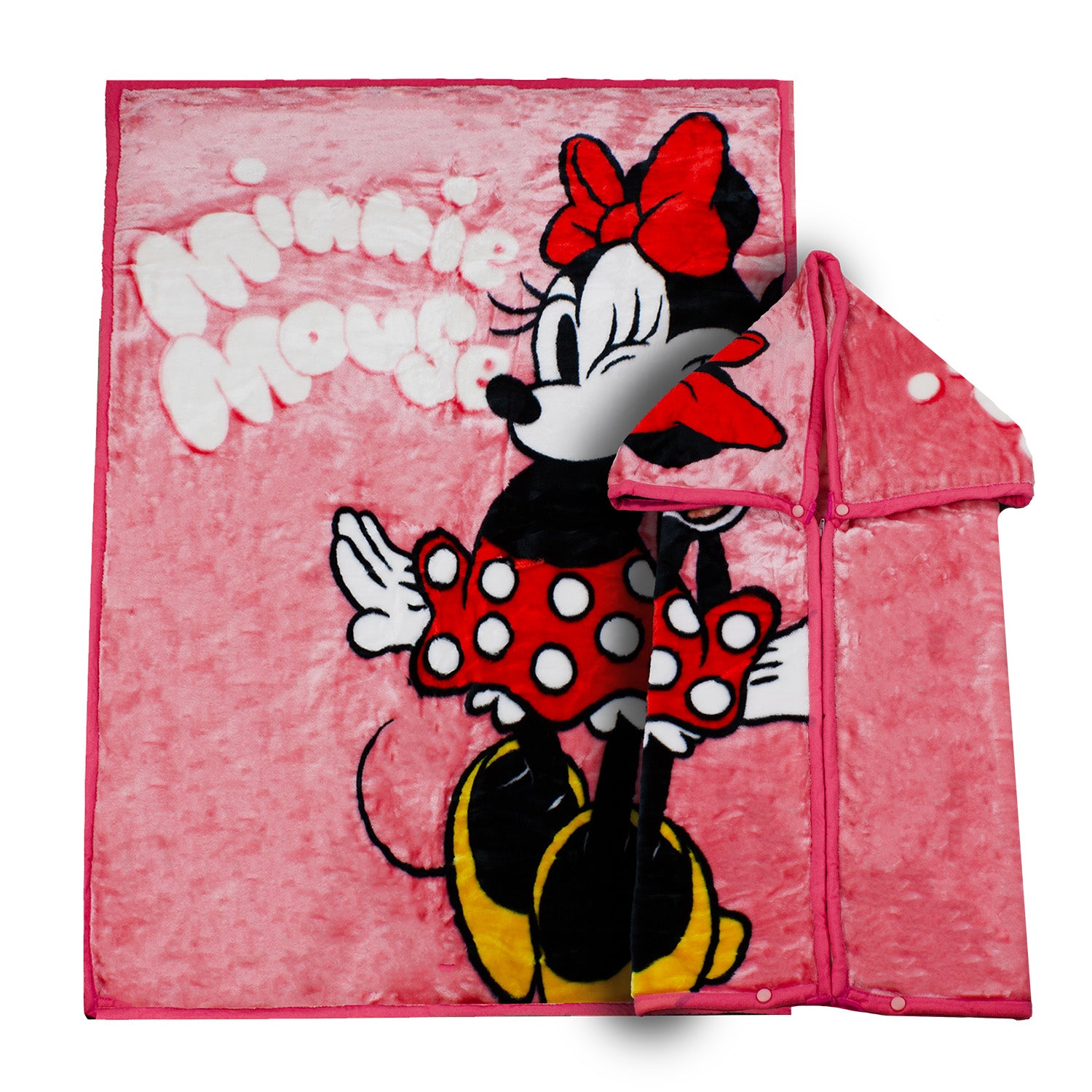 Saco con Broche Ultra Soft Minnie Mouse 80x110cm Rosado