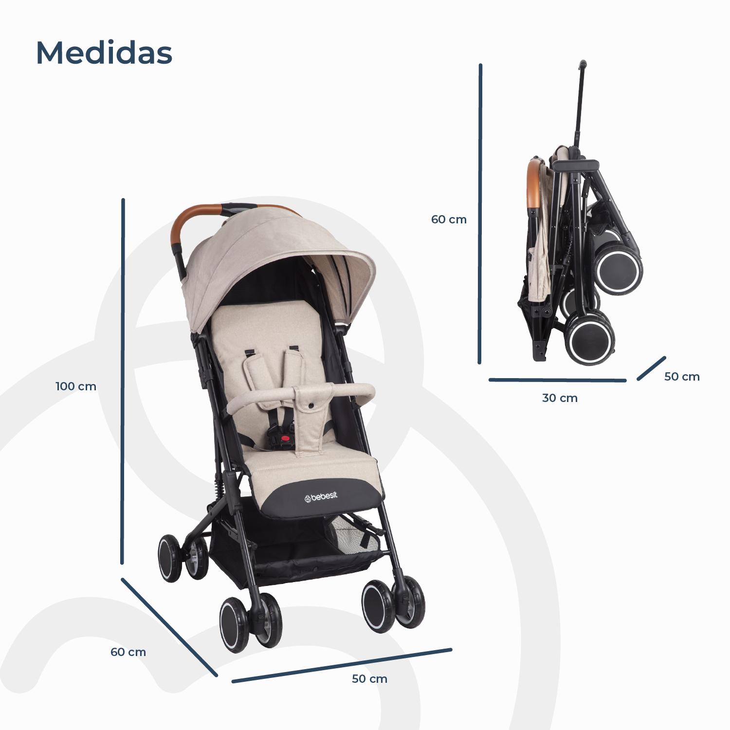 Coche Paseo Maleta Sprint SX Beige