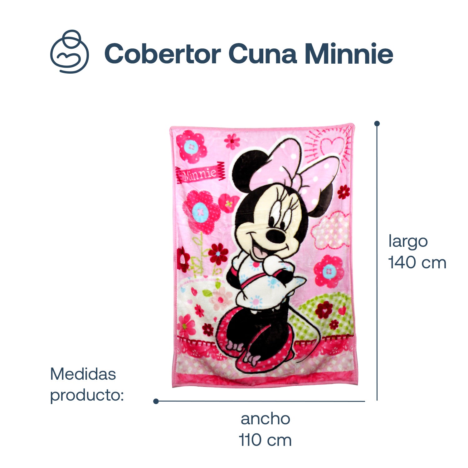 Cobertor Cuna Minnie Rosado