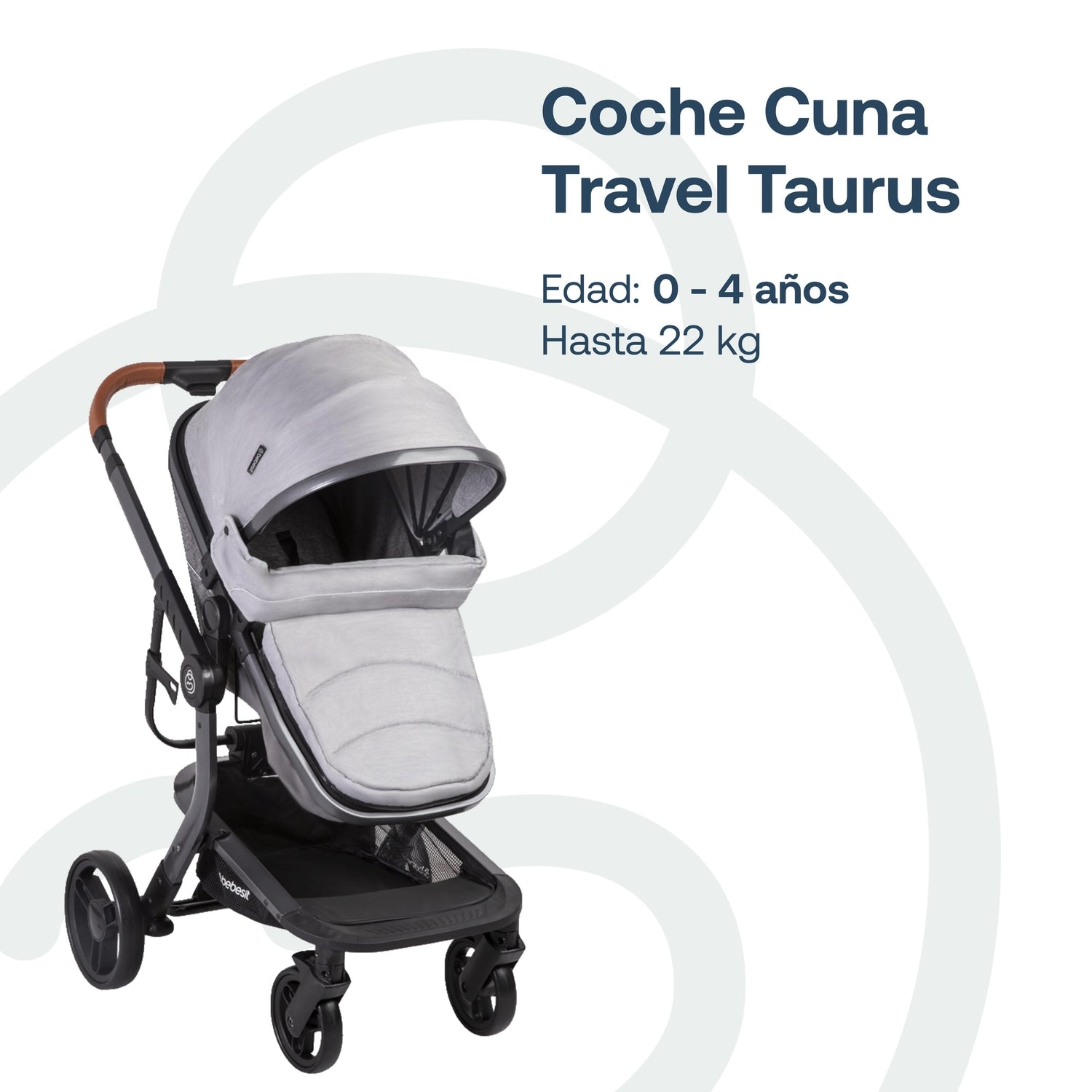 Coche Cuna travel system Taurus Gris