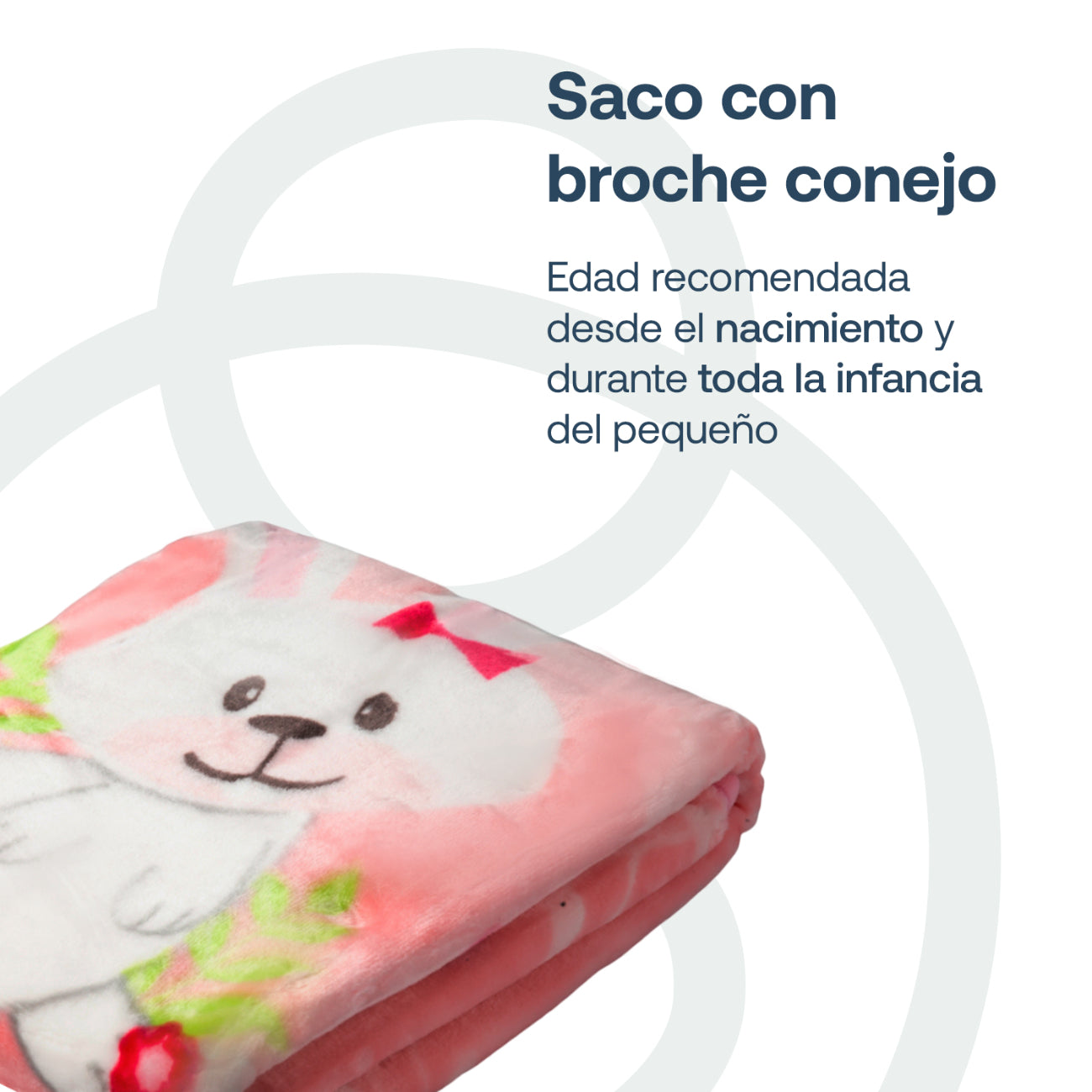 Saco con Broche Conejo Rosa Bebesit