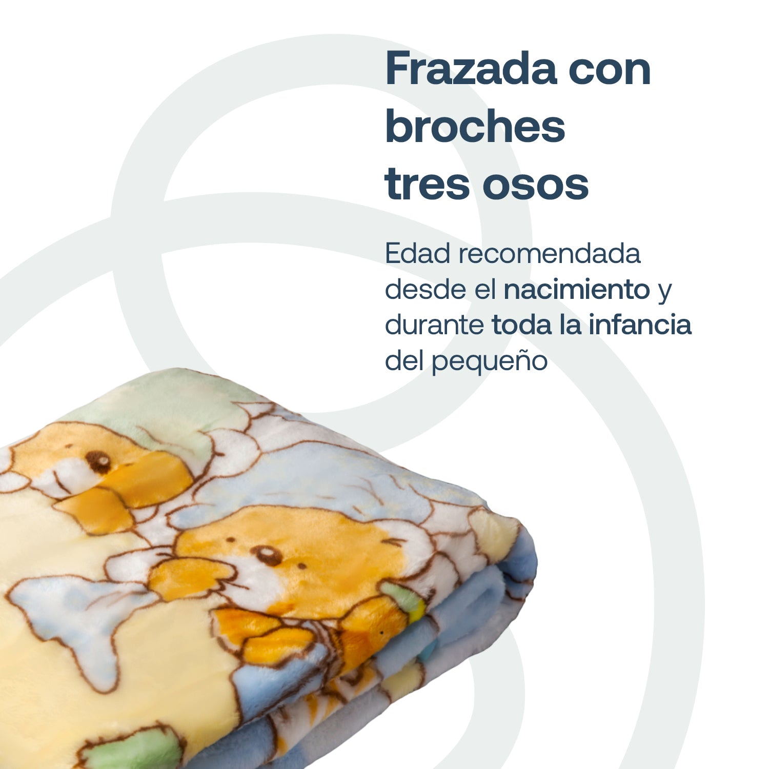 Frazada con Broches tres Osos Celeste