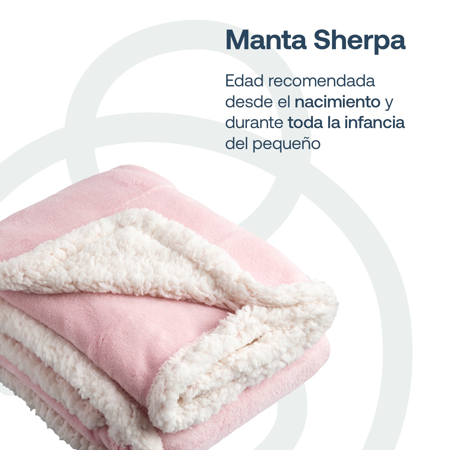 Manta Sherpa de polar  - Rosa