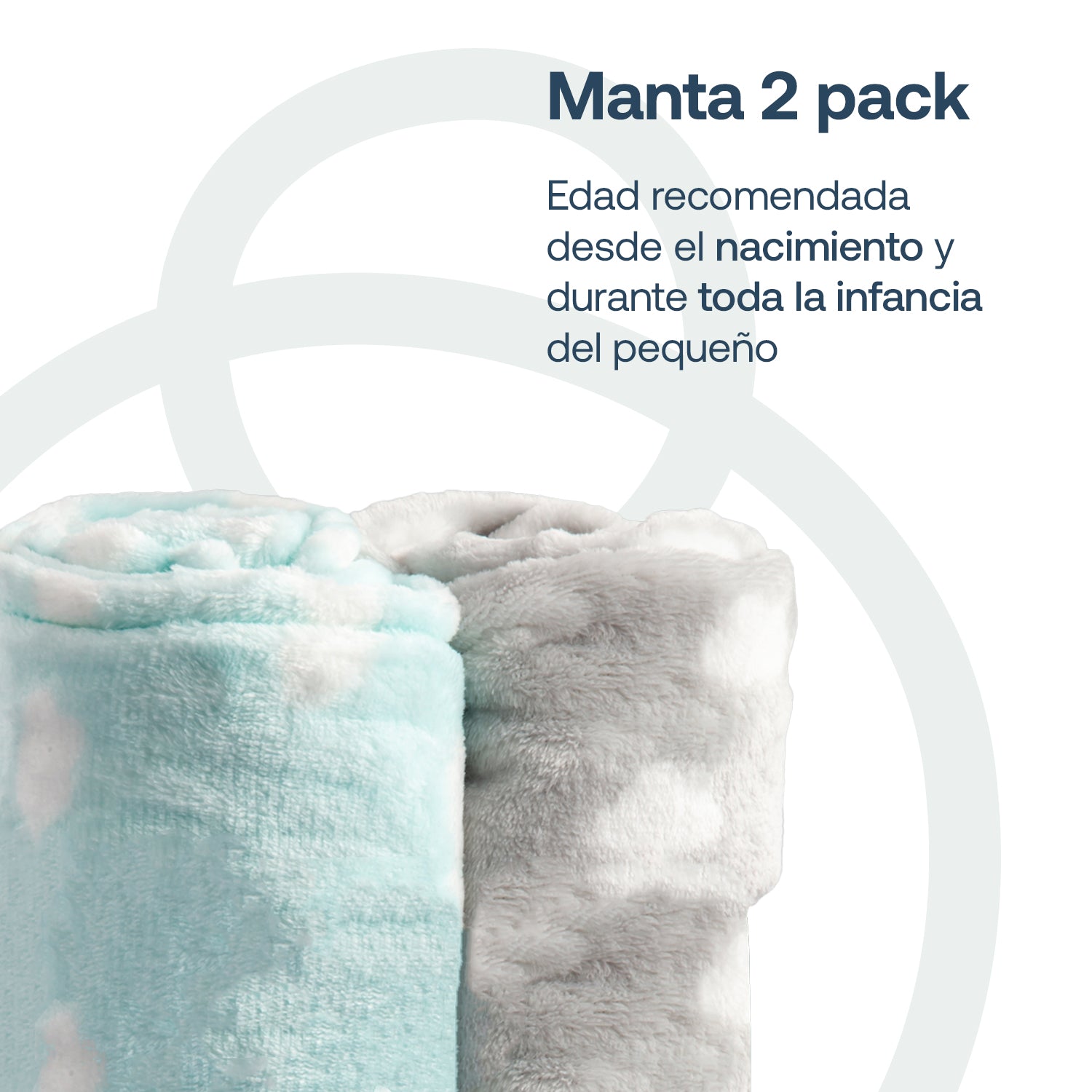 Pack 2 Mantas  Bebe Hipoalergénica 110*150 cm Celeste