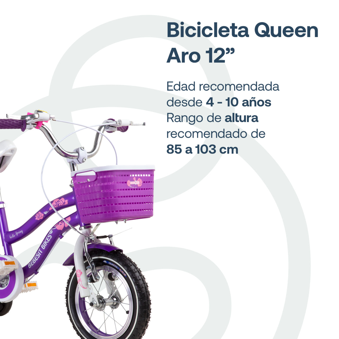 Bicicleta Infantil Queen Aro 12 Morada