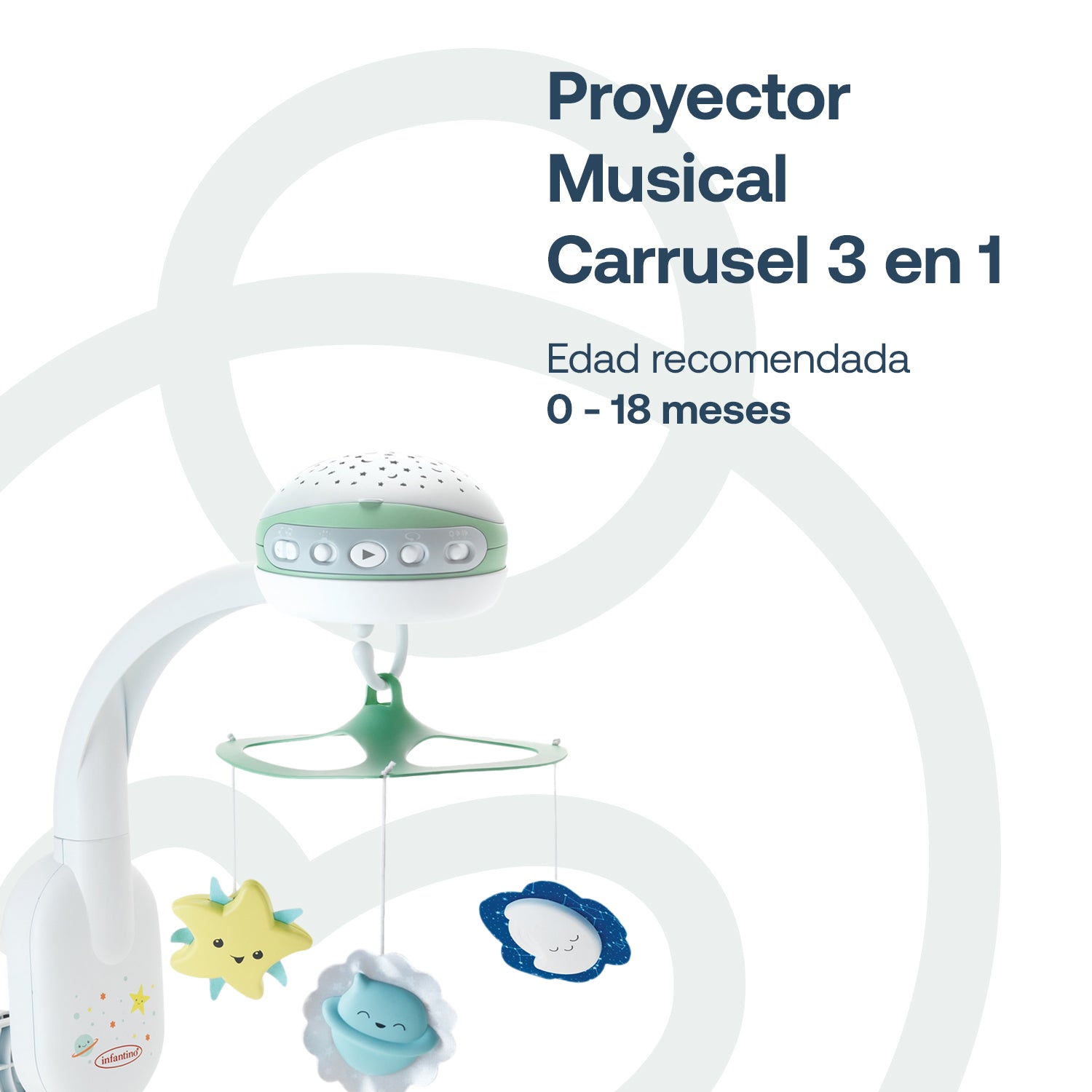 Móvil Proyector Musical 3 en 1 Verde Infantino