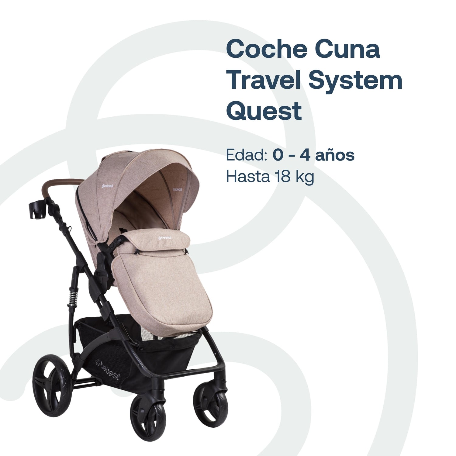 Coche Cuna Travel System Quest LX Beige