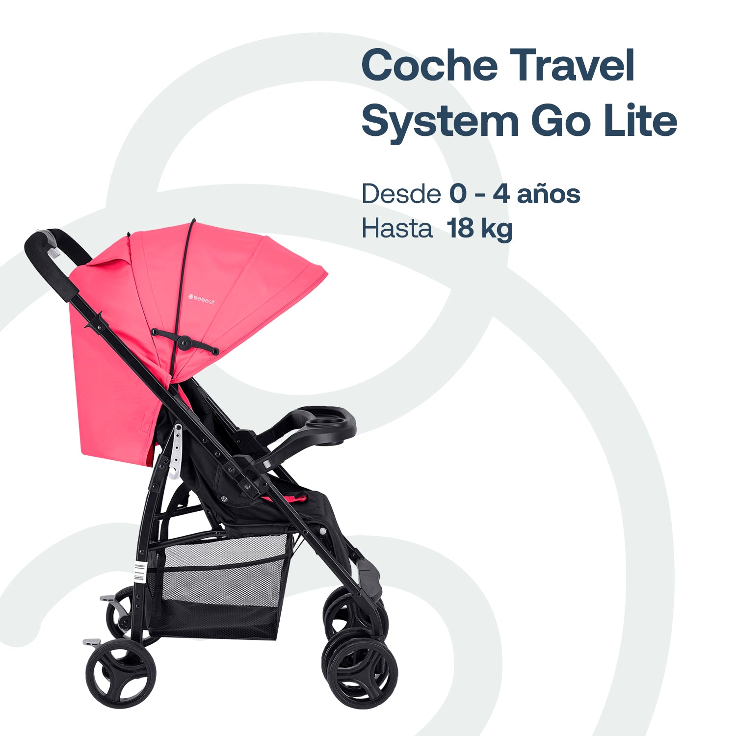 Coche Travel System Go Lite Rosado