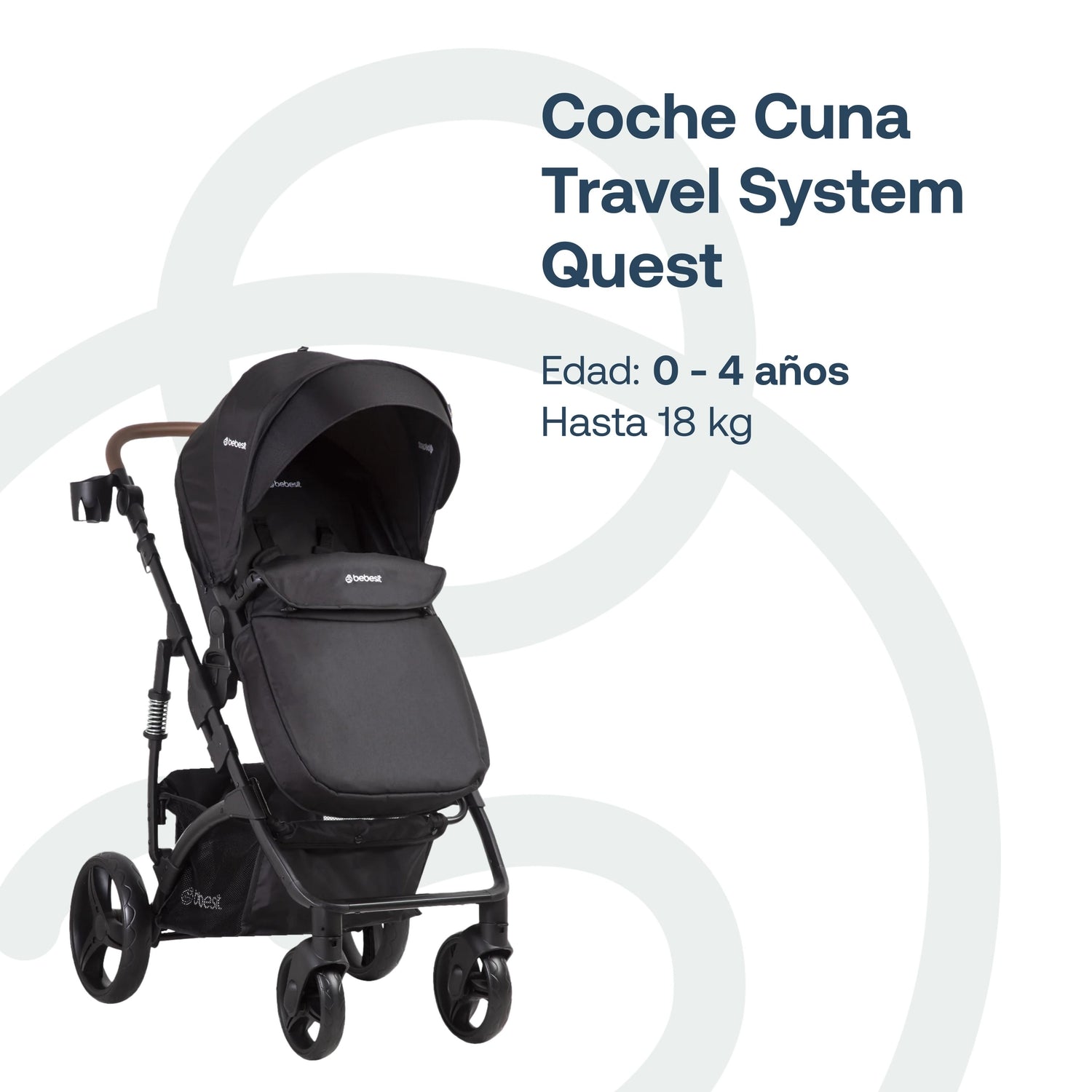 Coche Cuna Travel System Quest LX Negro