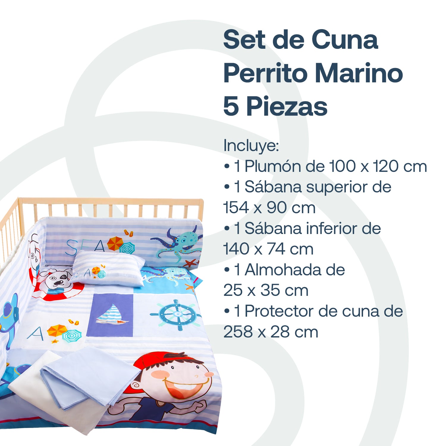 Set de Cuna Perrito Marino 5 Piezas