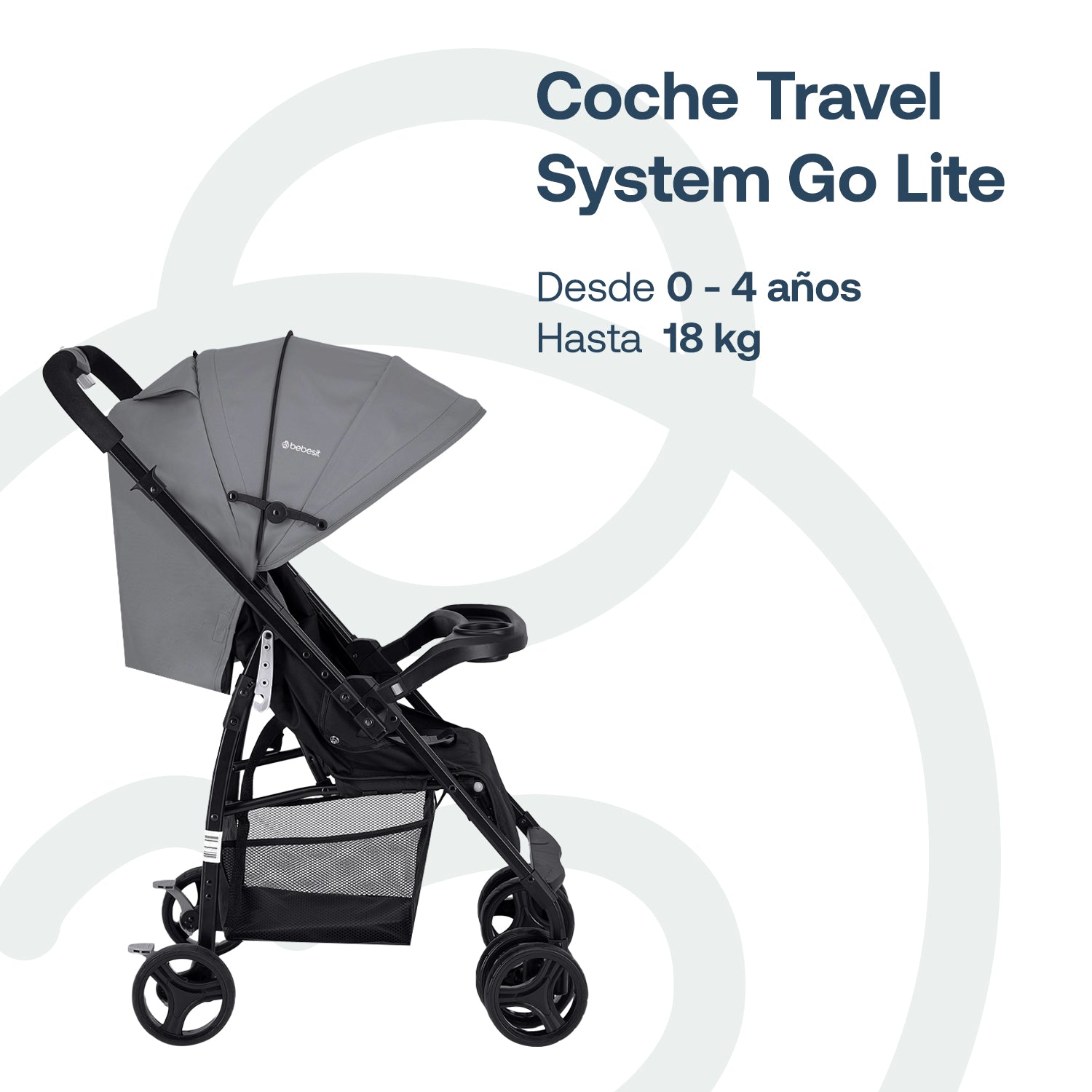 Coche Travel System Go Lite Gris